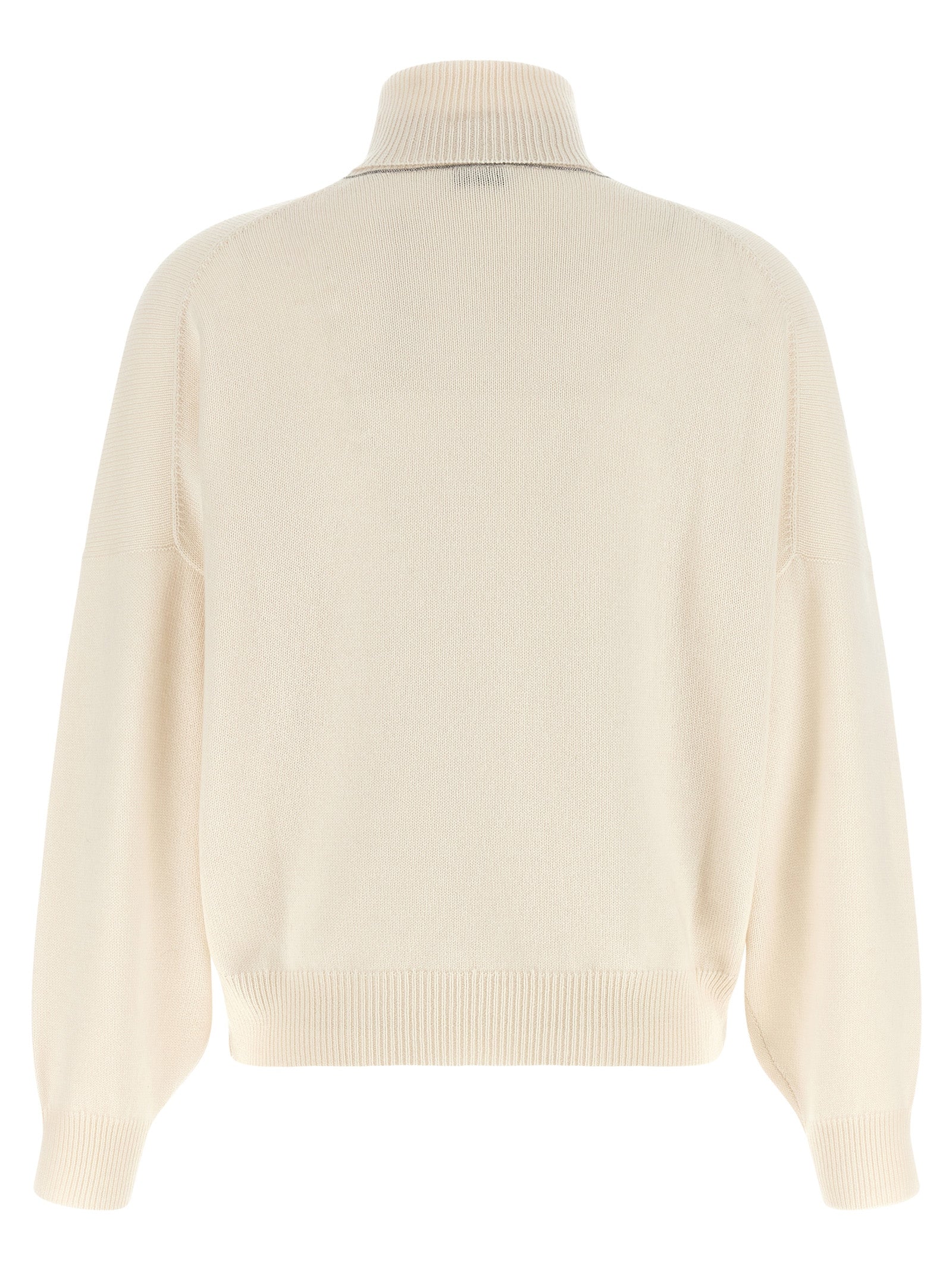 Indulge in the elegance of Brunello Cucinelli's White Cashmere Cardigan, a symbol of refined craftsmanship and contemporary luxury, perfect for the discerning individual.