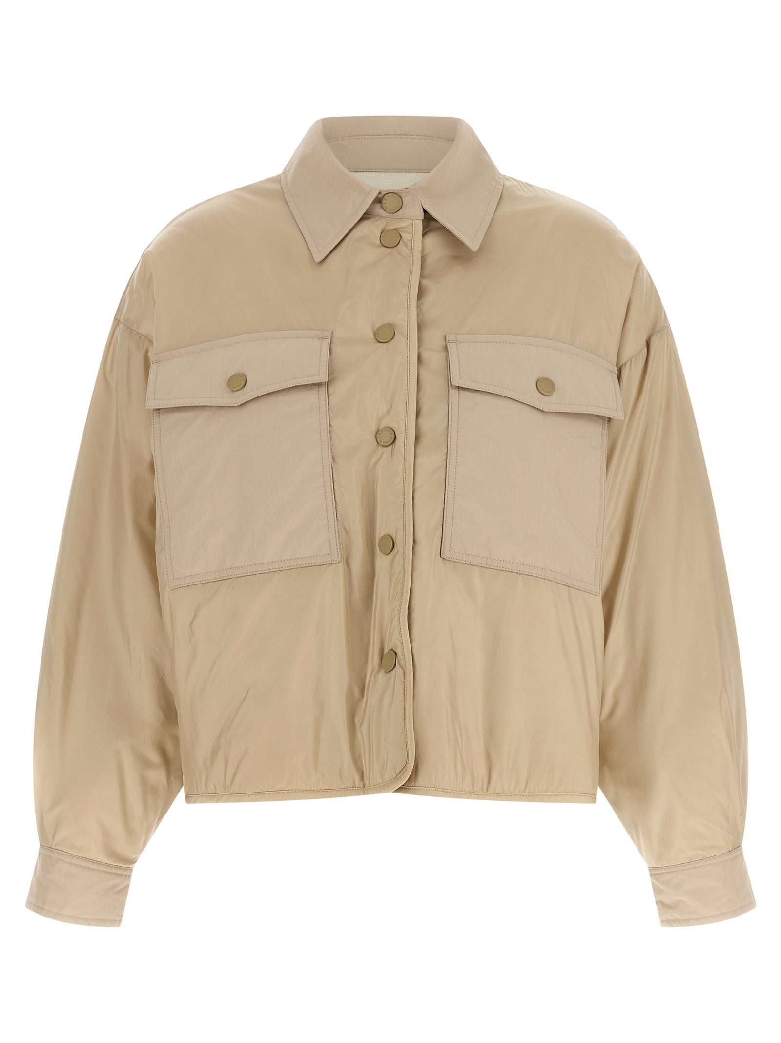 Max Mara Beige Polyester Full-Length Jacket