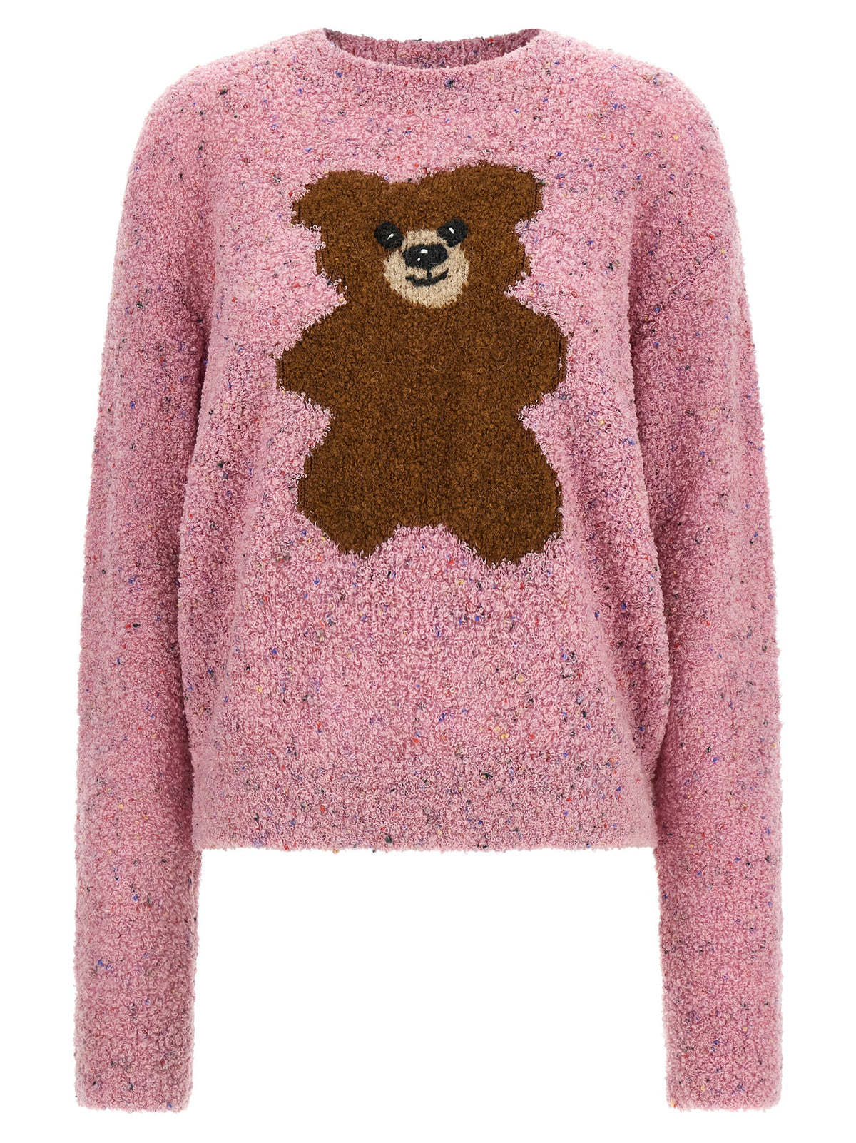 Elevate your wardrobe with the Moschino Multicolor Virgin Wool Cardigan, a luxurious blend of comfort and artistry, perfect for the discerning fashion lover.