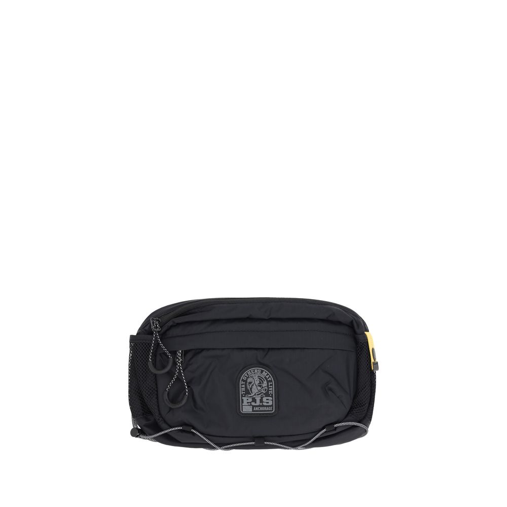 Discover the Parajumpers Black Nylon Clutch Bag, a blend of sporty elegance and practicality, crafted from premium nylon for the discerning individual.