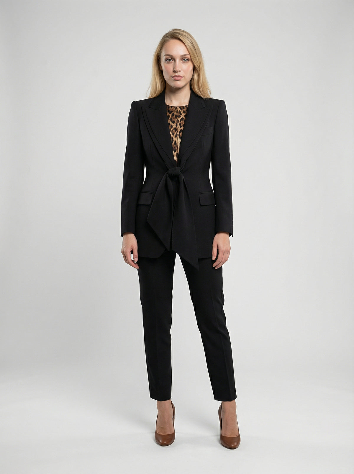 Dolce & Gabbana Black Polyester Coat - Timeless Luxury Elegance