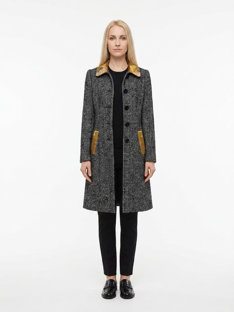 Dolce & Gabbana Gray Elastane Coat - Timeless Italian Luxury