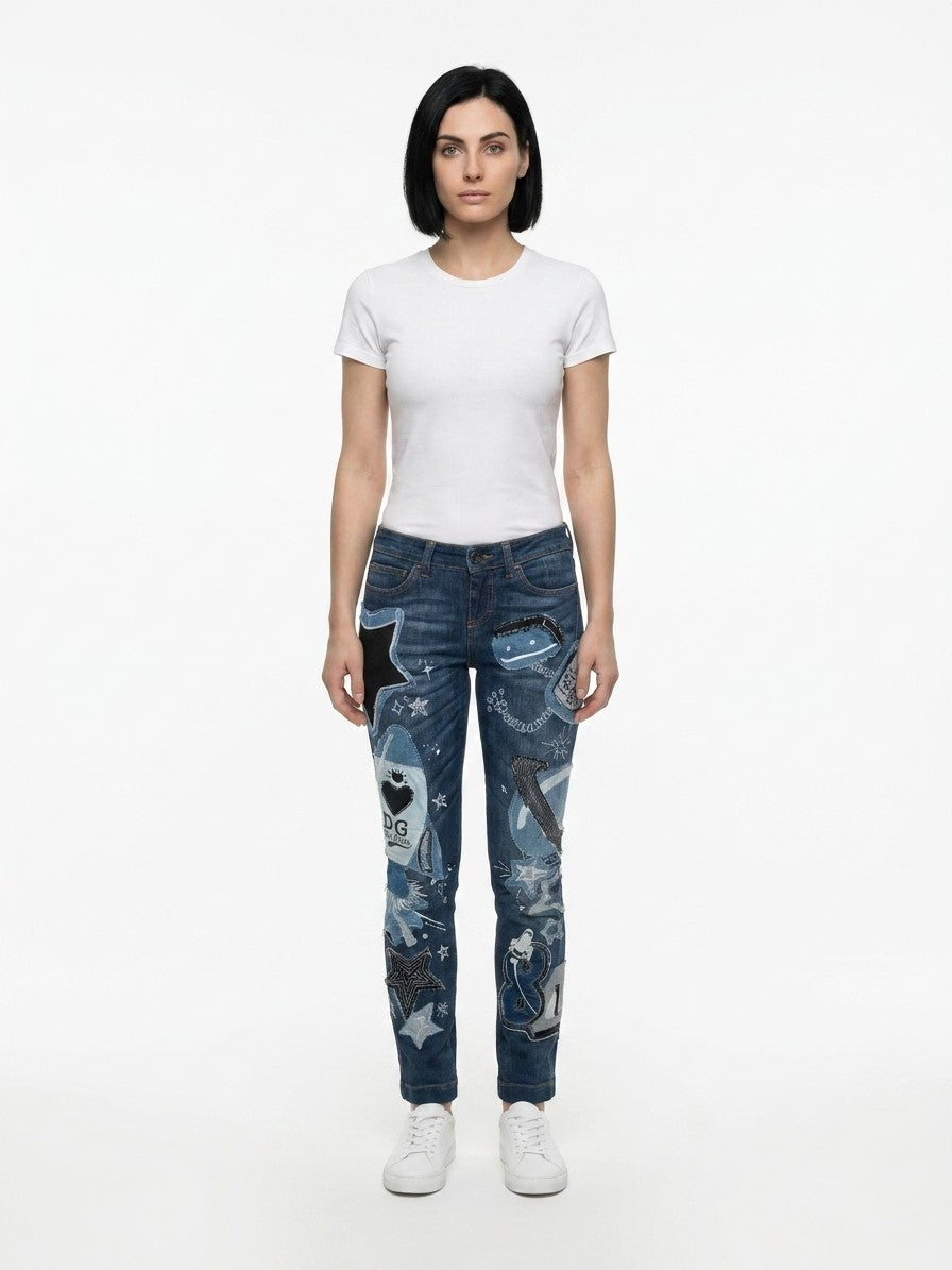 Indulge in the elegance of Dolce & Gabbana Blue Cotton Straight-Leg Jeans, where exquisite craftsmanship meets luxurious comfort, defining modern sophistication.