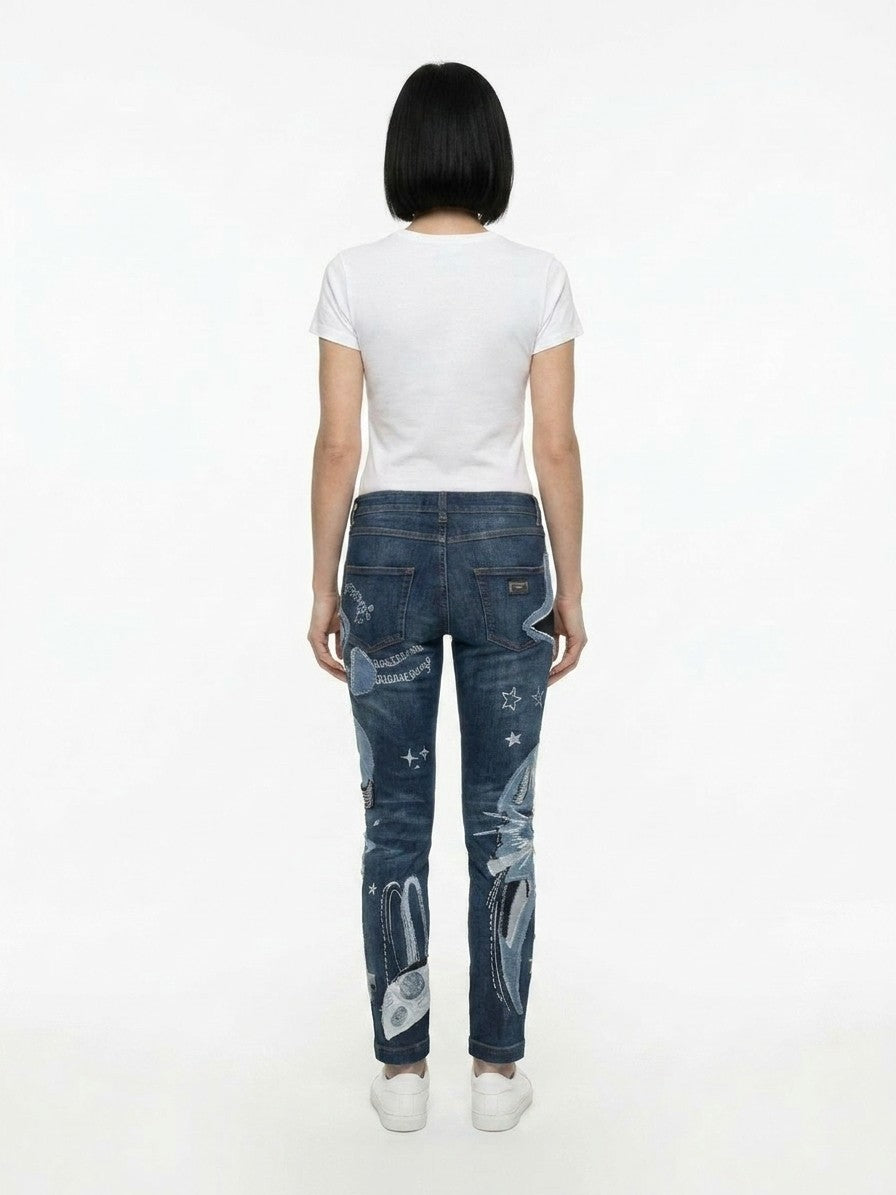 Indulge in the exquisite craftsmanship of Dolce & Gabbana's Blue Cotton Straight-Leg Jeans, where luxurious comfort meets timeless elegance for the discerning individual.