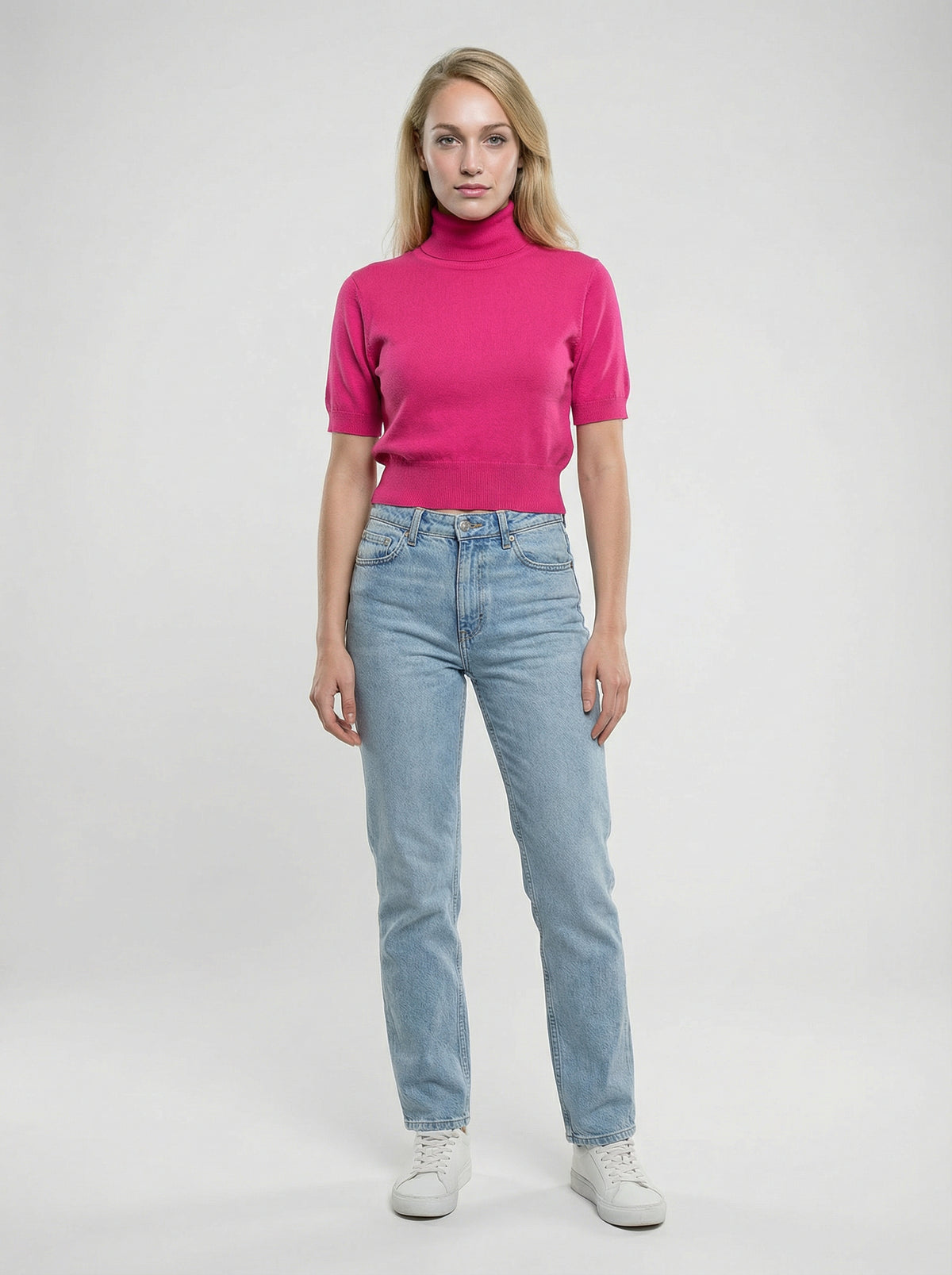 Dolce & Gabbana Pink Silk Turtleneck