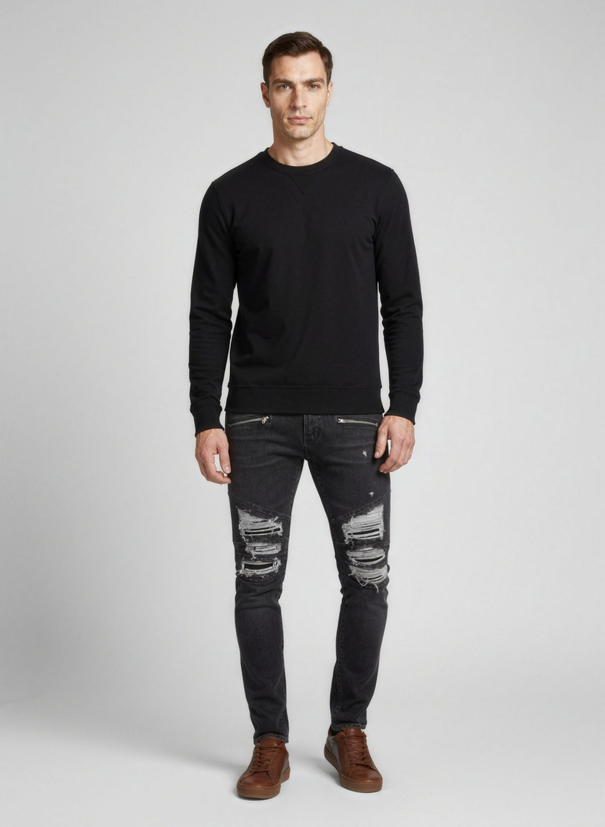 Balmain Ribbed Patches Slim Jeans - Elevate Your Elegance
