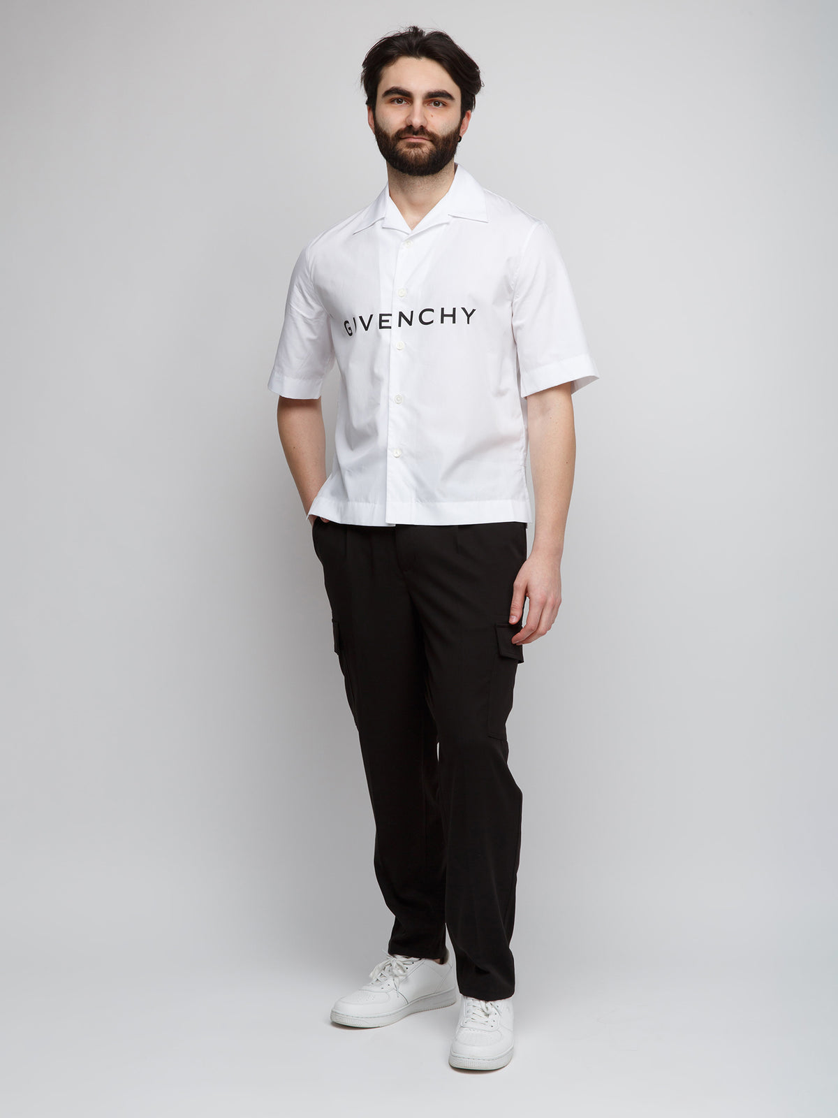 Givenchy Bicolor Cotton Shortsleeve Shirt - Effortless Luxury
