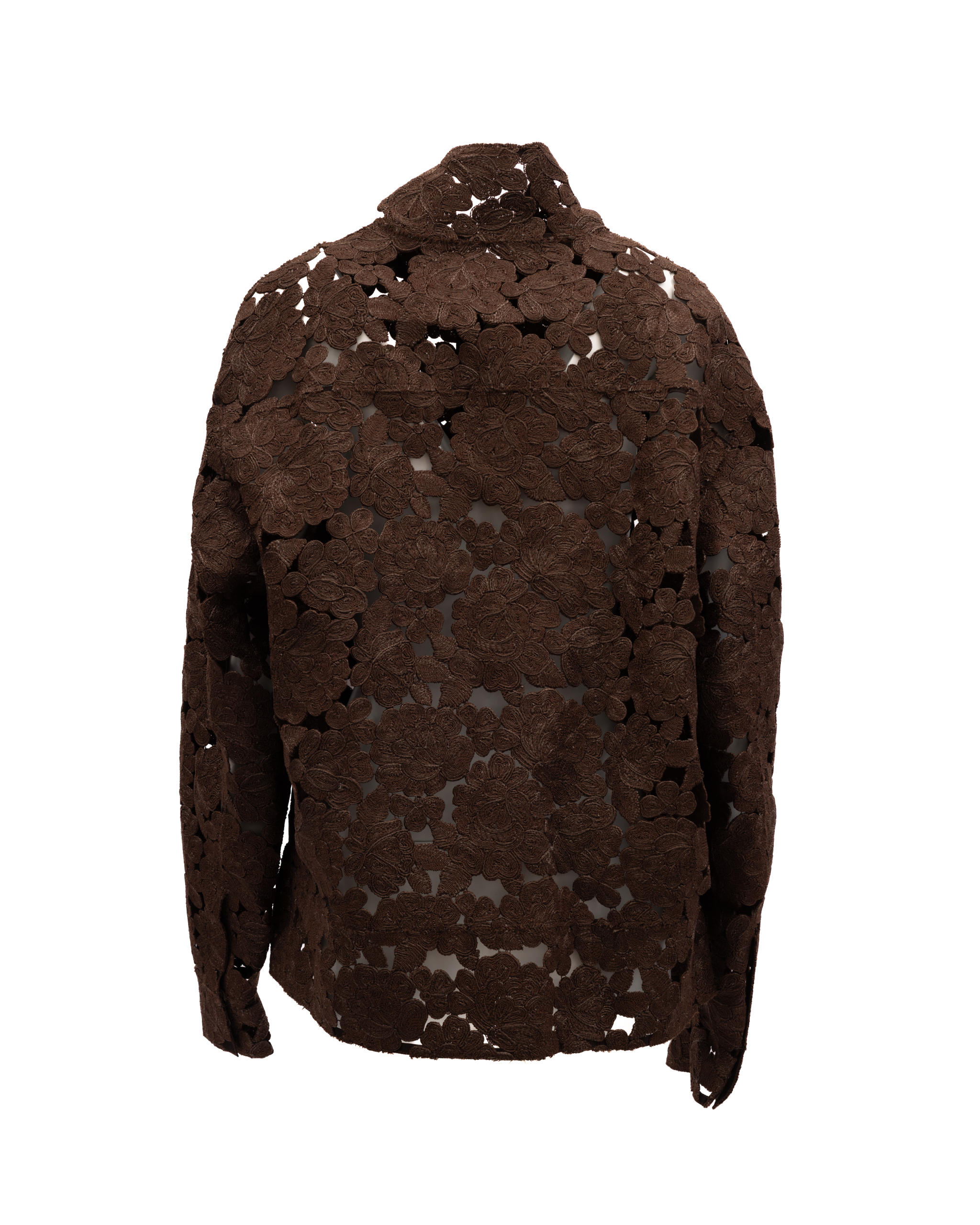 Valentino Garavani Brown Floral Lace Jacket