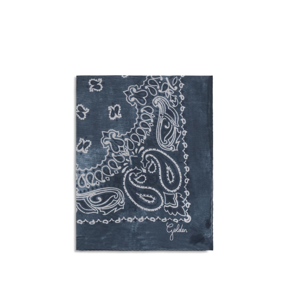 Indulge in the Golden Goose Blue Silk Scarf, a luxurious 100% silk accessory from the AW26 collection, embodying timeless elegance and Italian craftsmanship for the discerning fashionista.