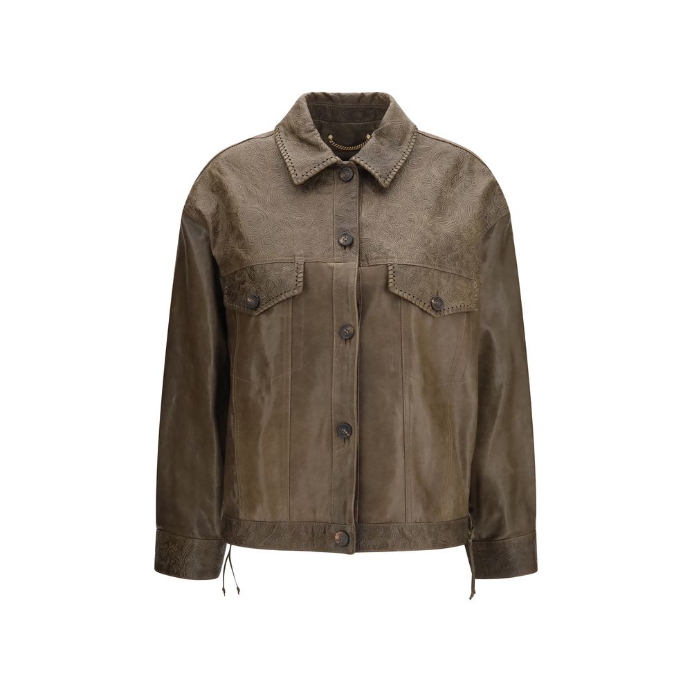 Golden Goose Brown Calf Leather Bos Taurus Jacket - Timeless Luxury