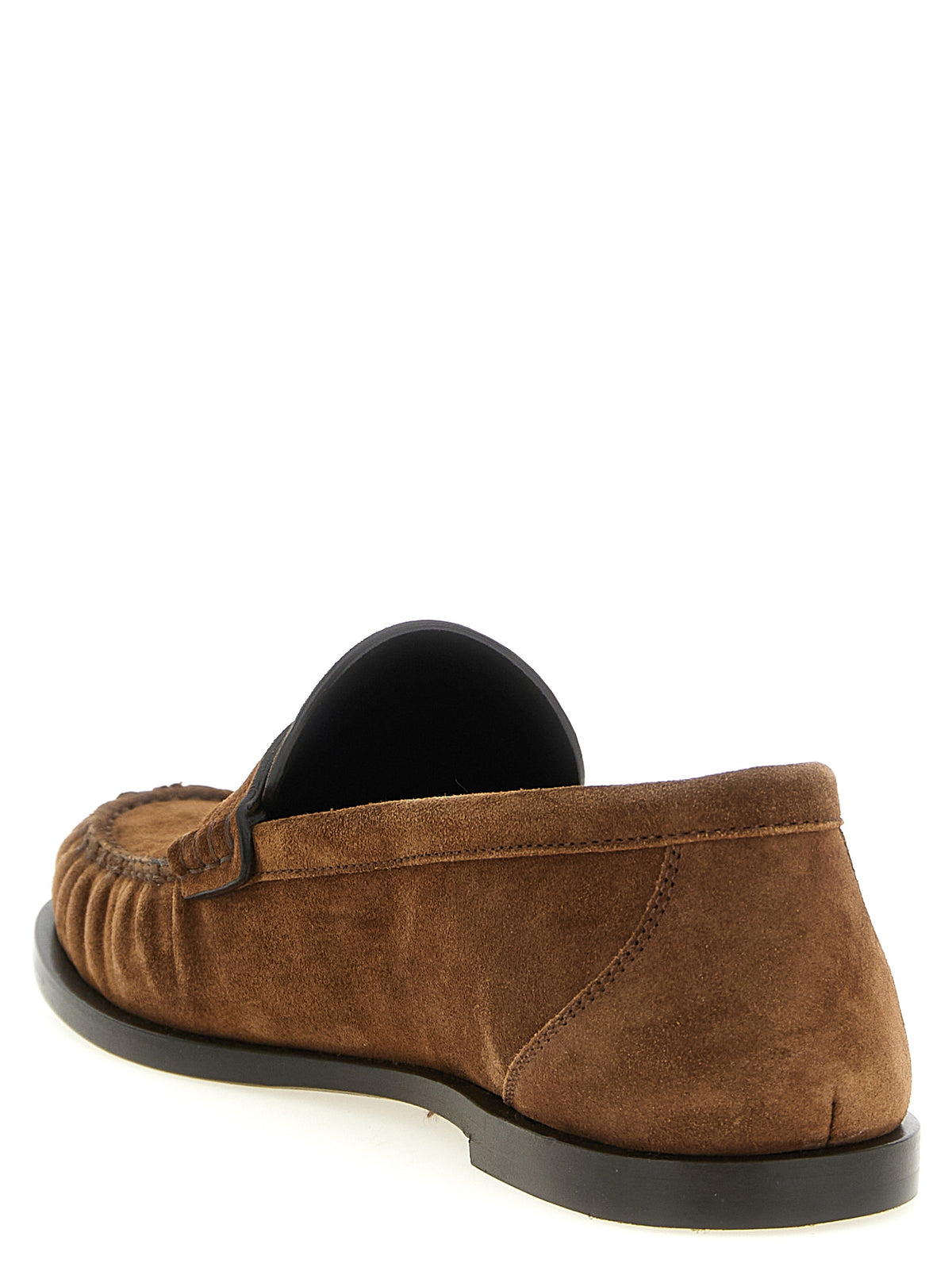 Saint Laurent Brown Calfskin Slip-On Loafers - Timeless Luxury