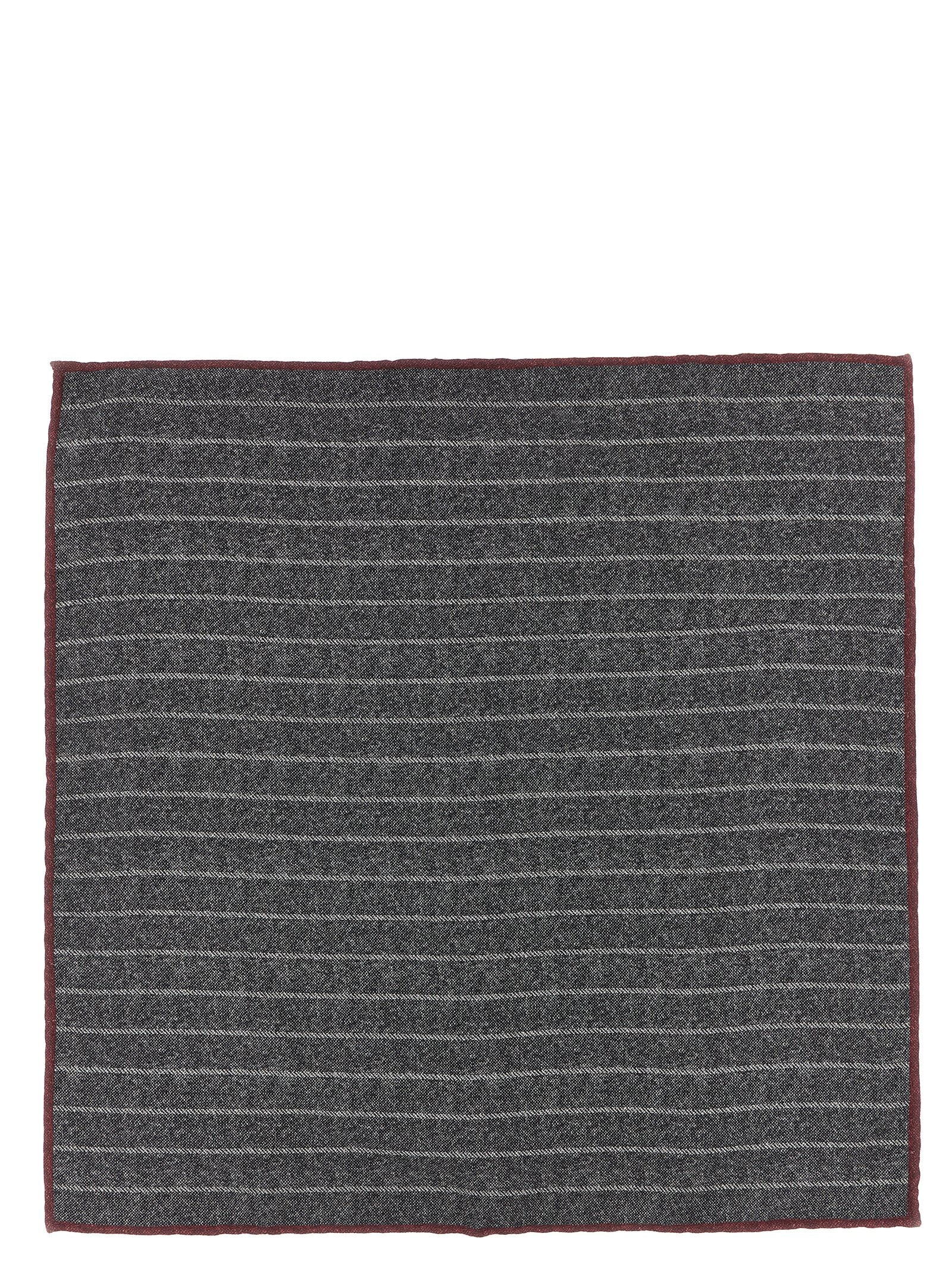 Brunello Cucinelli Gray Silk Pocket Square