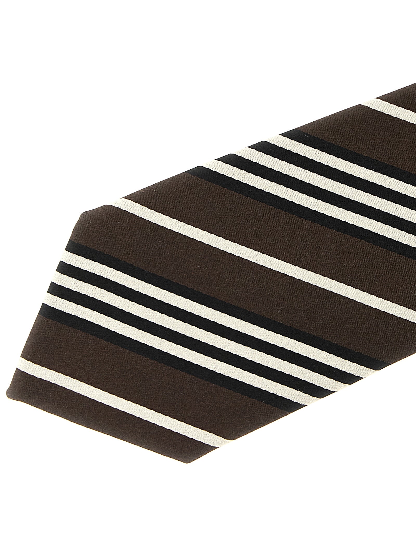Saint Laurent Brown Silk Tie