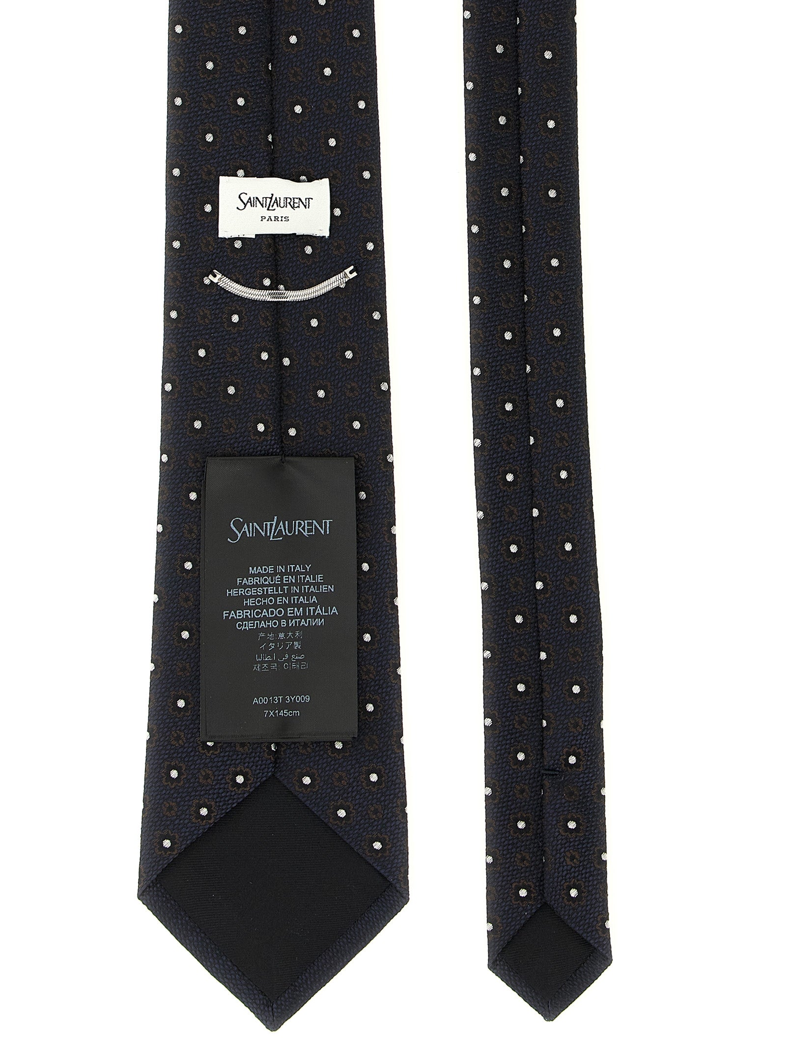 Saint Laurent Blue Silk Tie