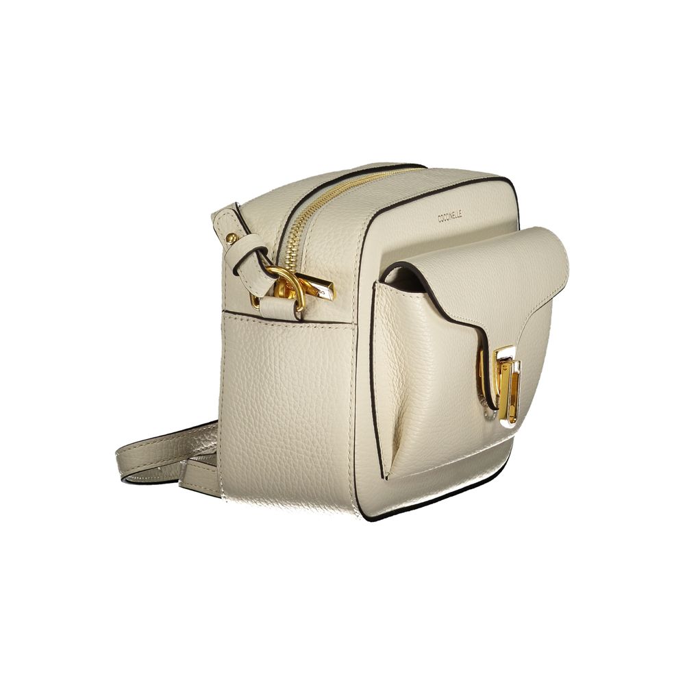 Elevate your style with the Coccinelle White Leather Women's Bag from the Beat Soft Bag collection, a luxurious blend of Italian craftsmanship and timeless elegance.