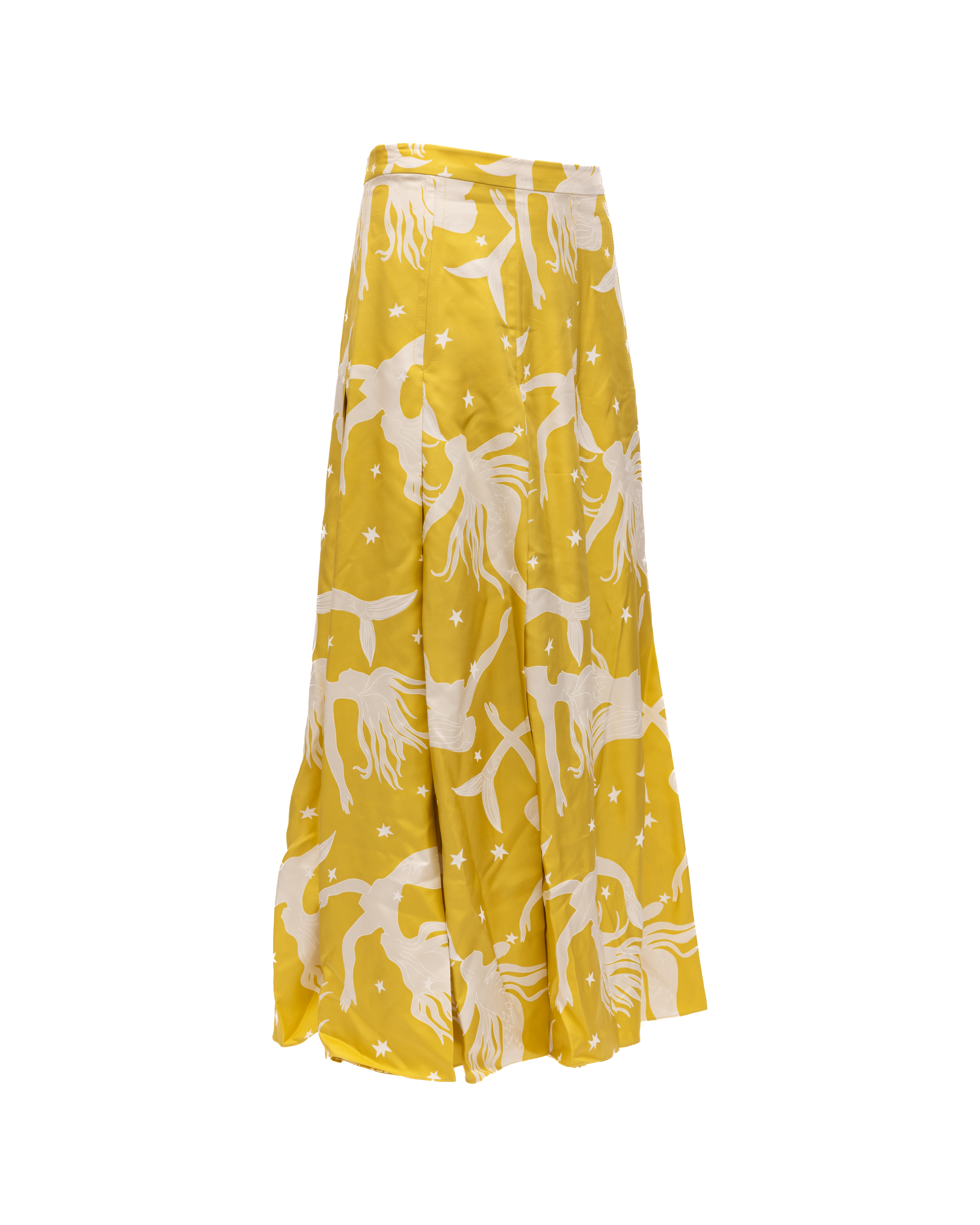 Valentino Garavani Yellow Printed Maxi Skirt