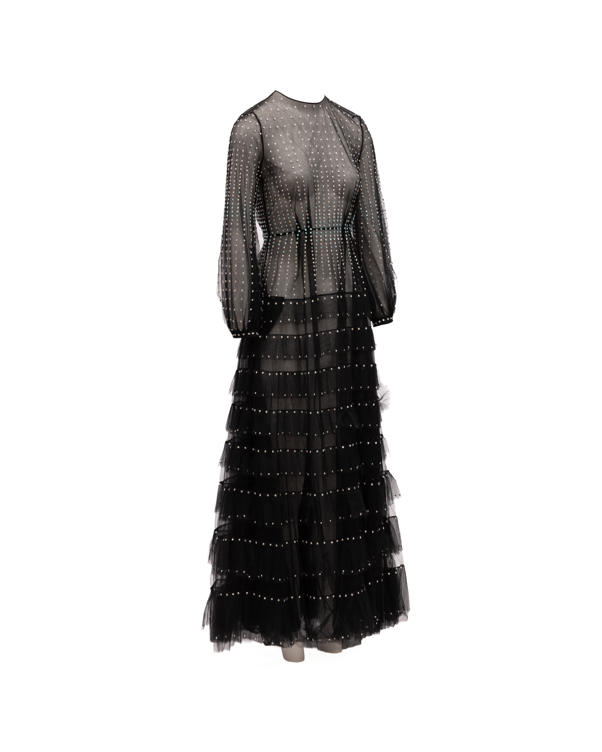 Valentino Garavani Long Sleeve Evening Tulle Dress