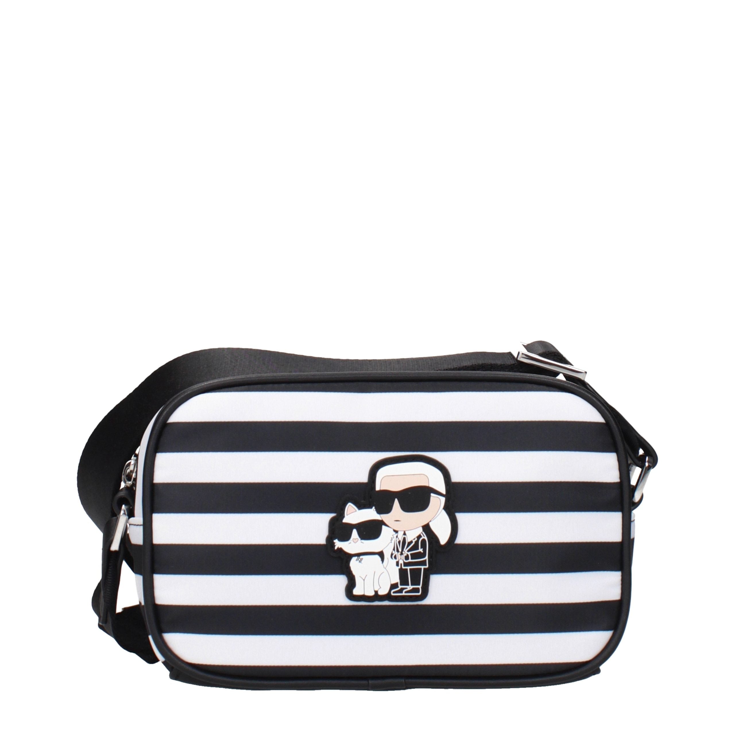 Karl Lagerfeld Black Fabric Crossbody Bag - Timeless Luxury Accessory
