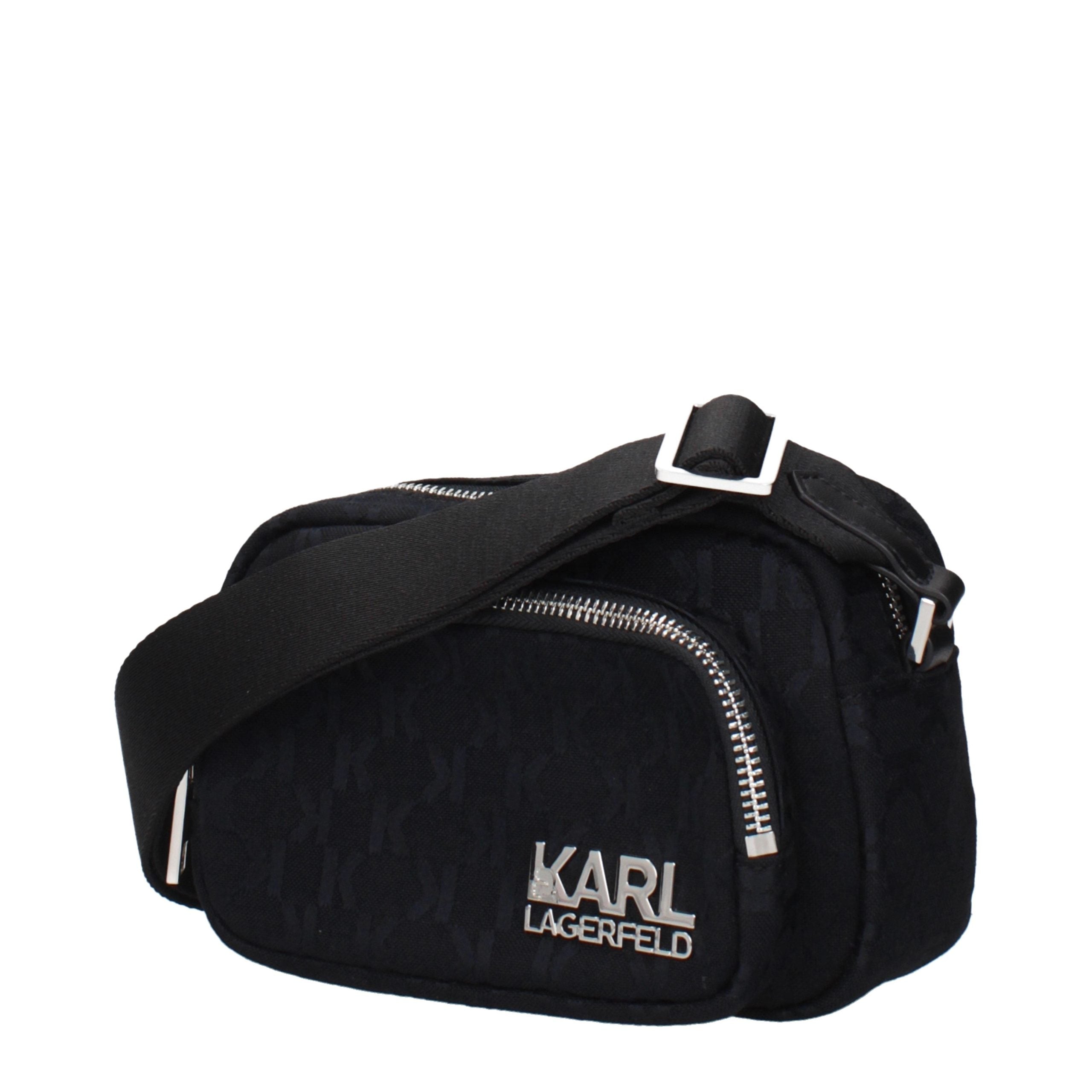 Karl Lagerfeld Black Fabric Crossbody Bag - Luxury Fashion Accessory