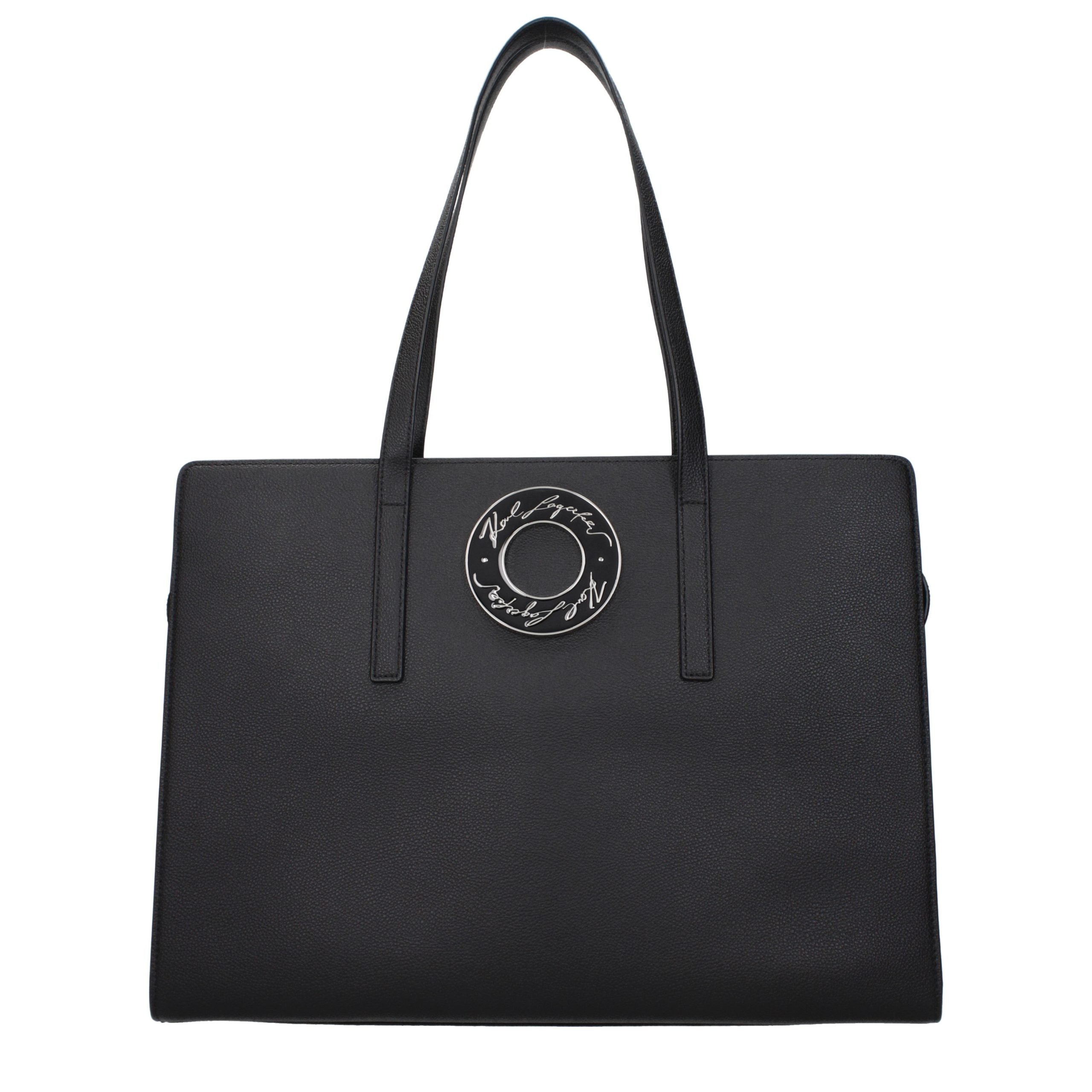 Karl Lagerfeld Black Leather Shoulder Bag