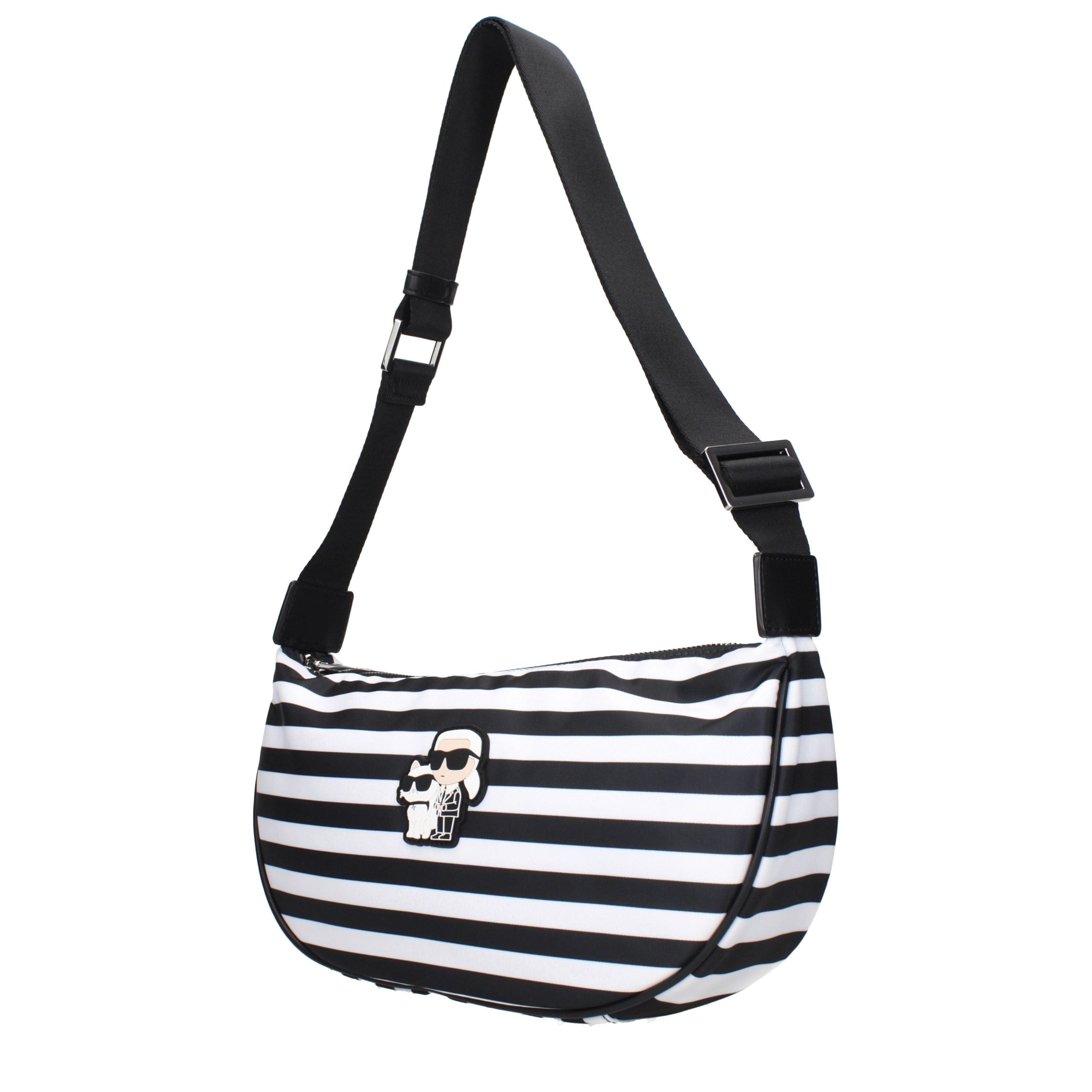Karl Lagerfeld Black Fabric Crossbody Bag - Timeless Elegance