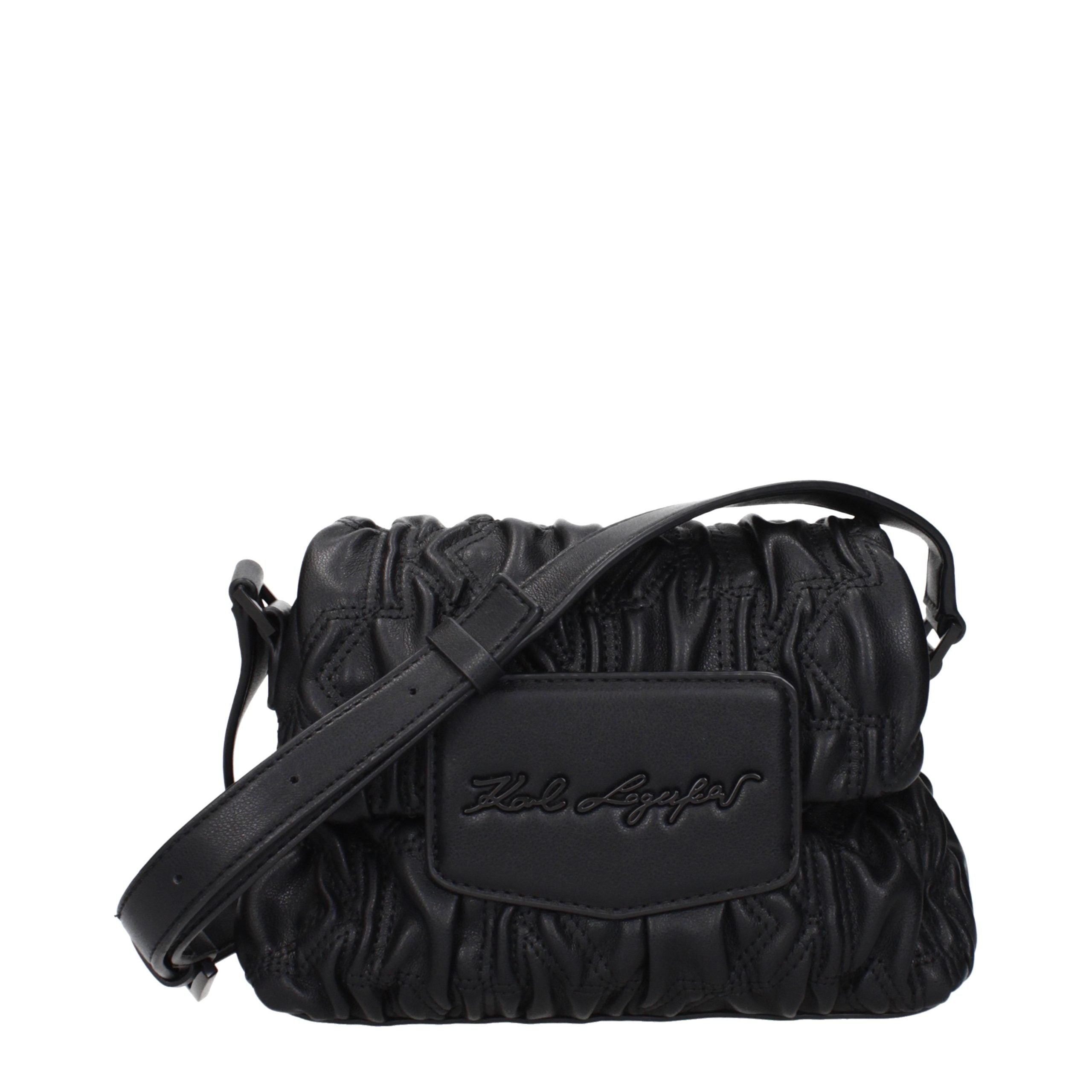 Karl Lagerfeld Black Polyester Crossbody Bag - Modern Luxury Accessory