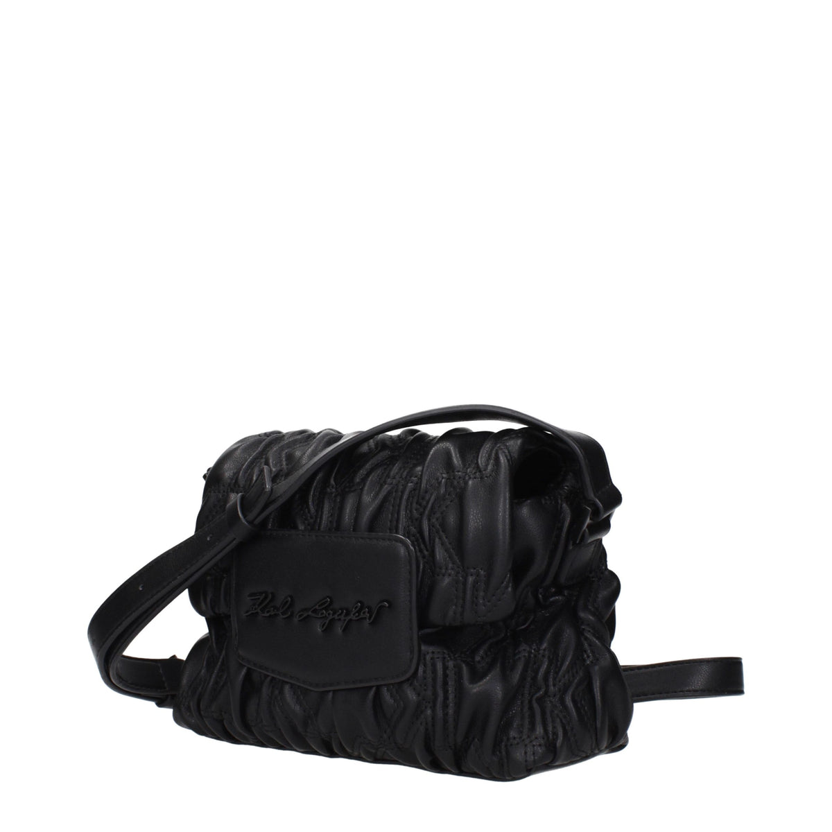 Discover the Karl Lagerfeld Black Polyester Crossbody Bag, a masterpiece of modern luxury that elevates your style with its exquisite design and versatile elegance.