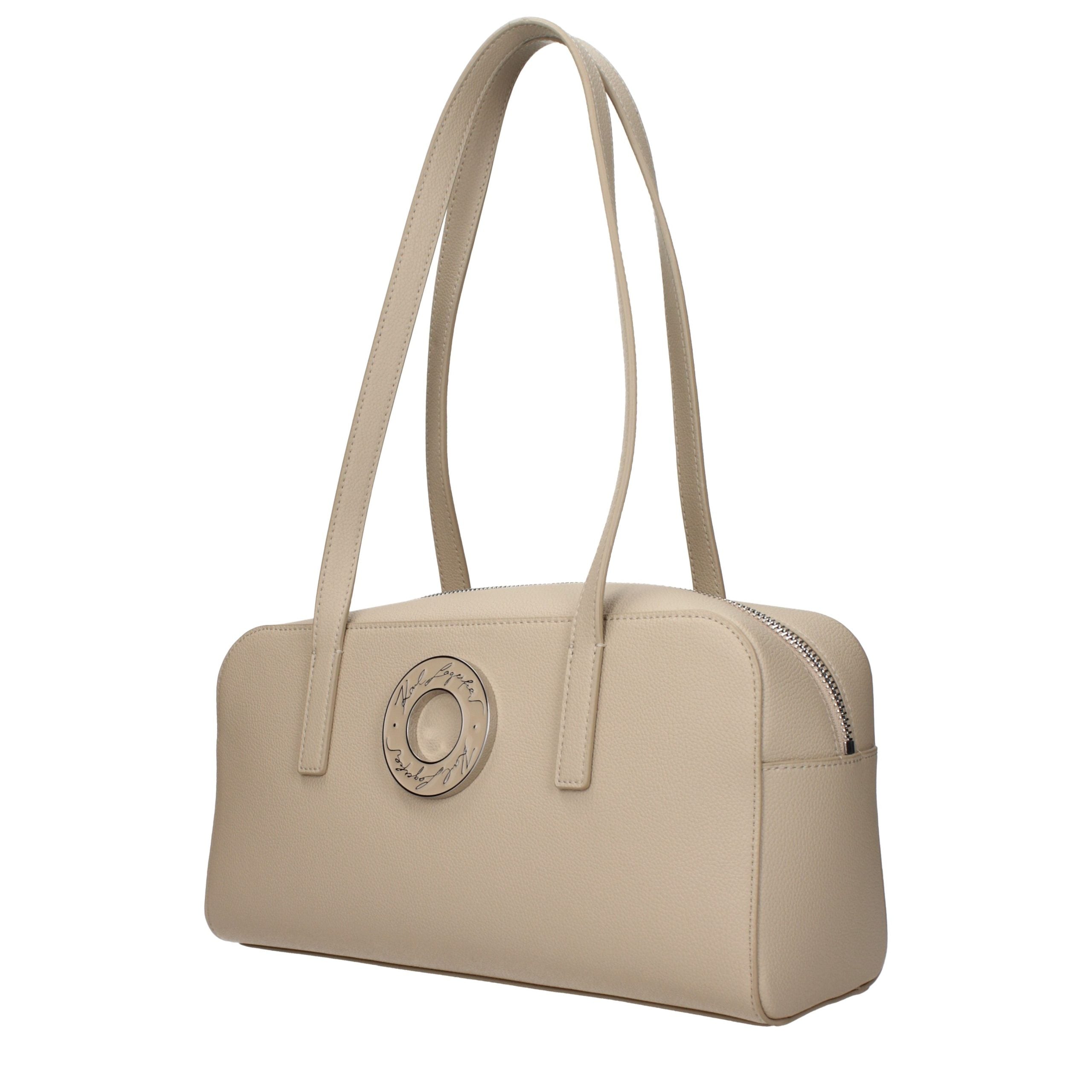 Karl Lagerfeld Beige Leather Shoulder Bag - Exquisite Luxury Fashion