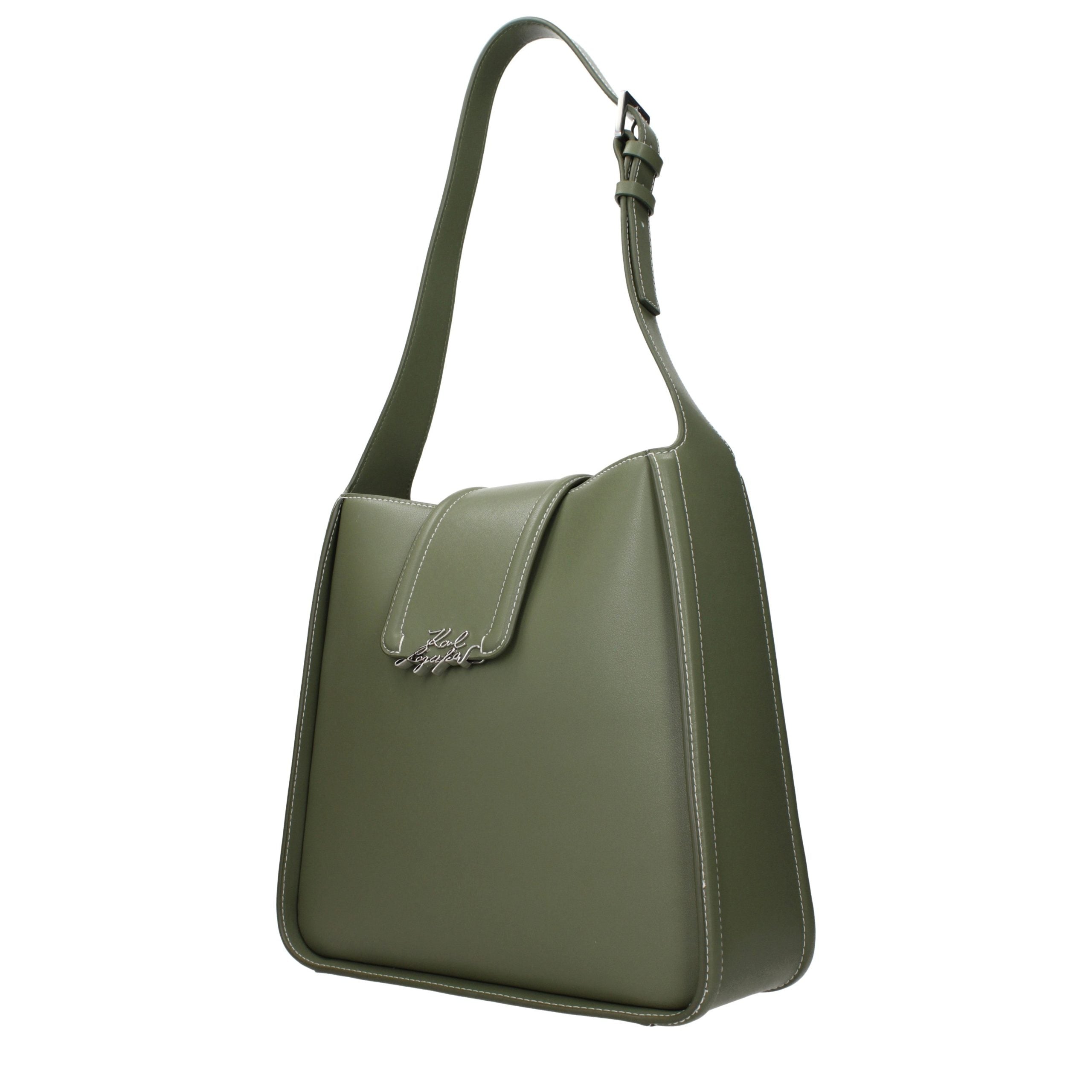 Karl Lagerfeld Green Leather Shoulder Bag - Timeless Luxury Accessory