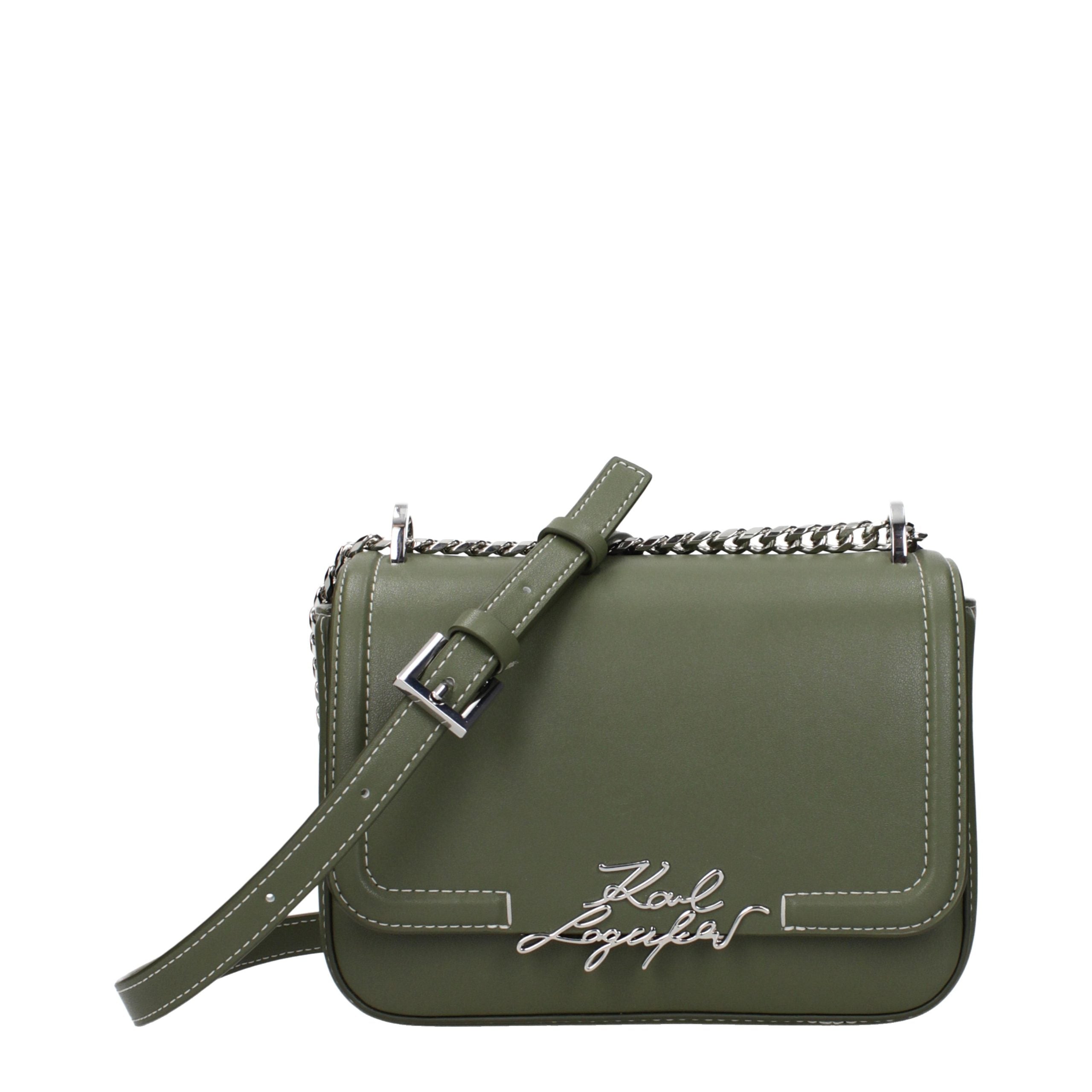 Karl Lagerfeld Green Leather Crossbody Bag - Timeless Luxury Accessory