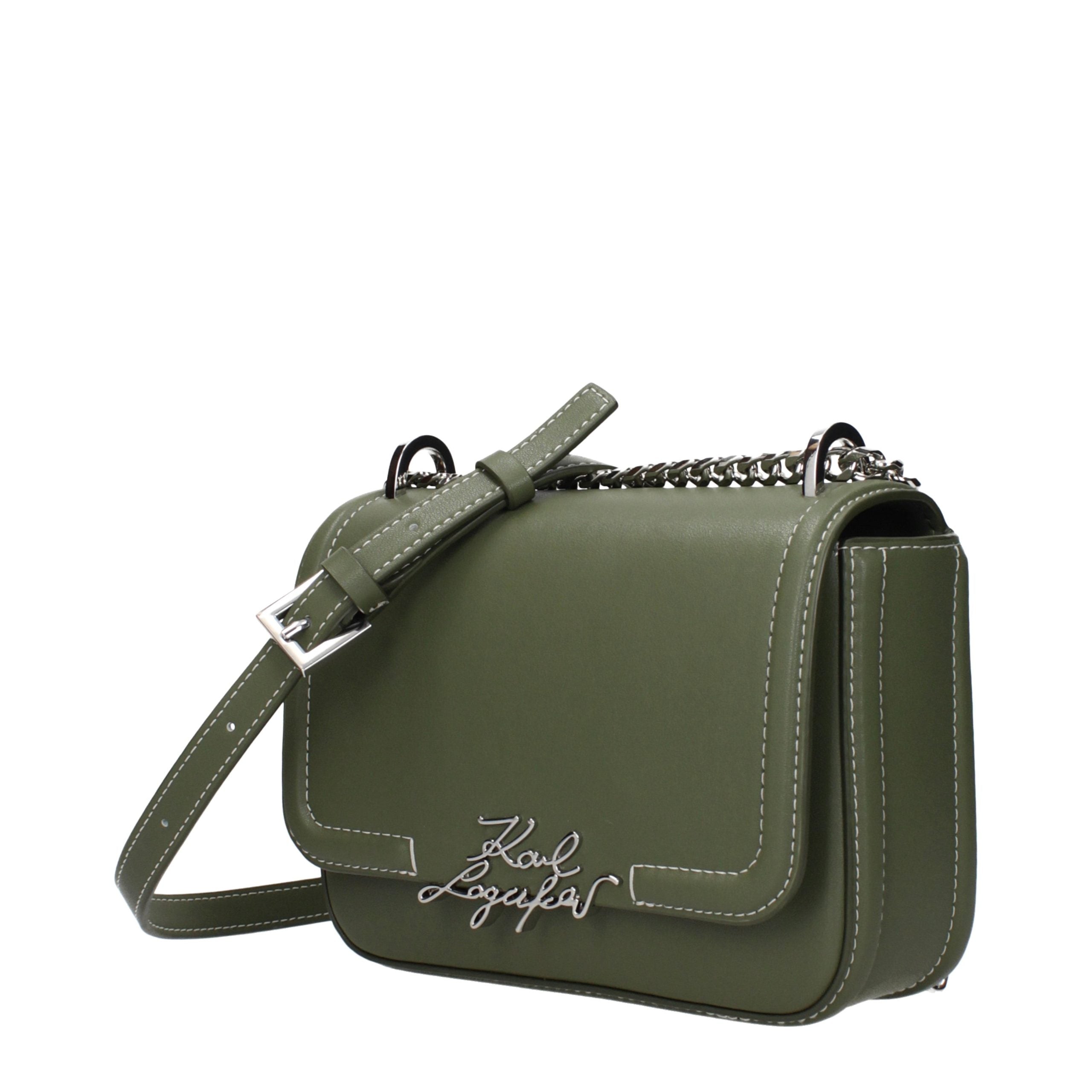 Karl Lagerfeld Green Leather Crossbody Bag - Timeless Luxury