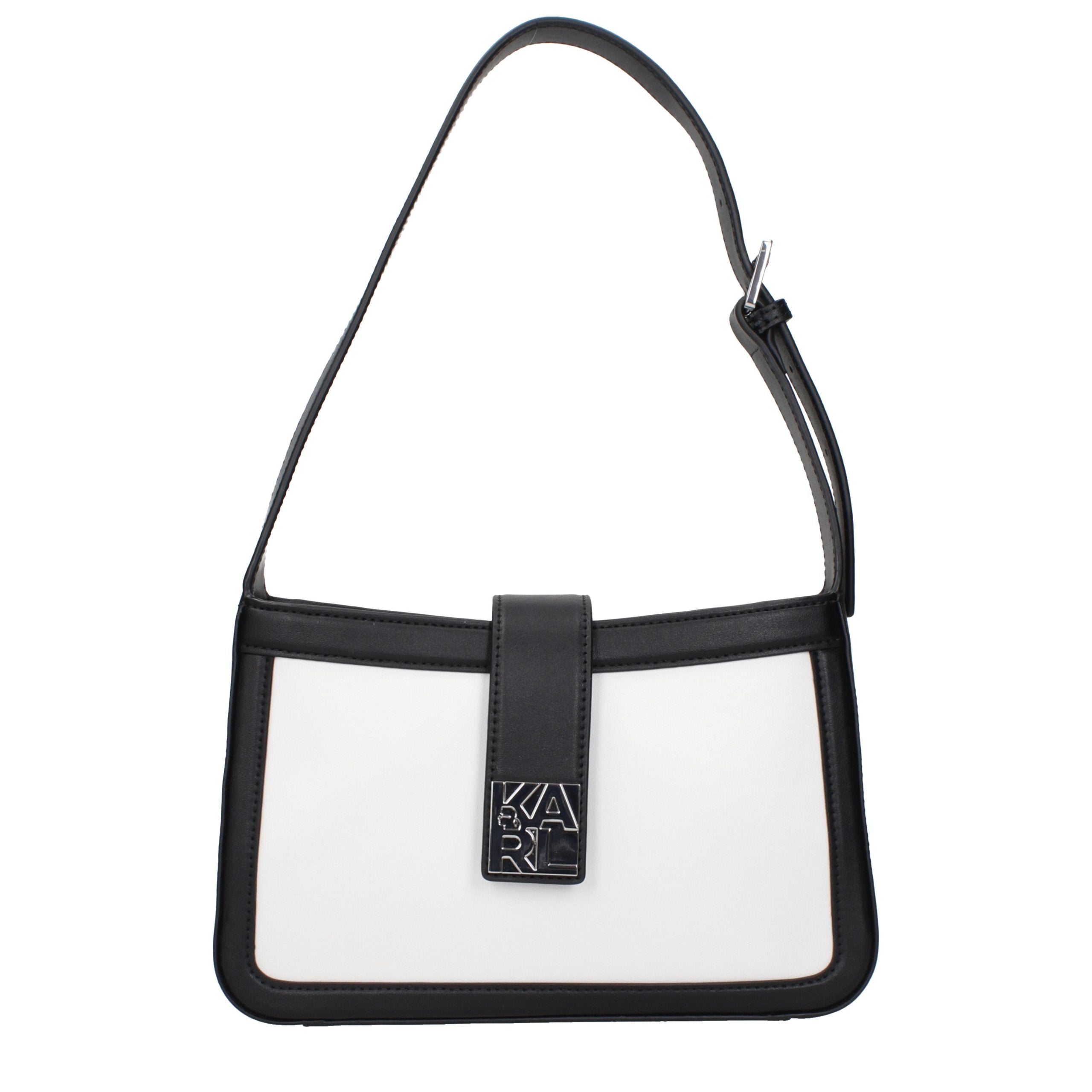 Karl Lagerfeld White Leather Shoulder Bag - Timeless Luxury Accessory