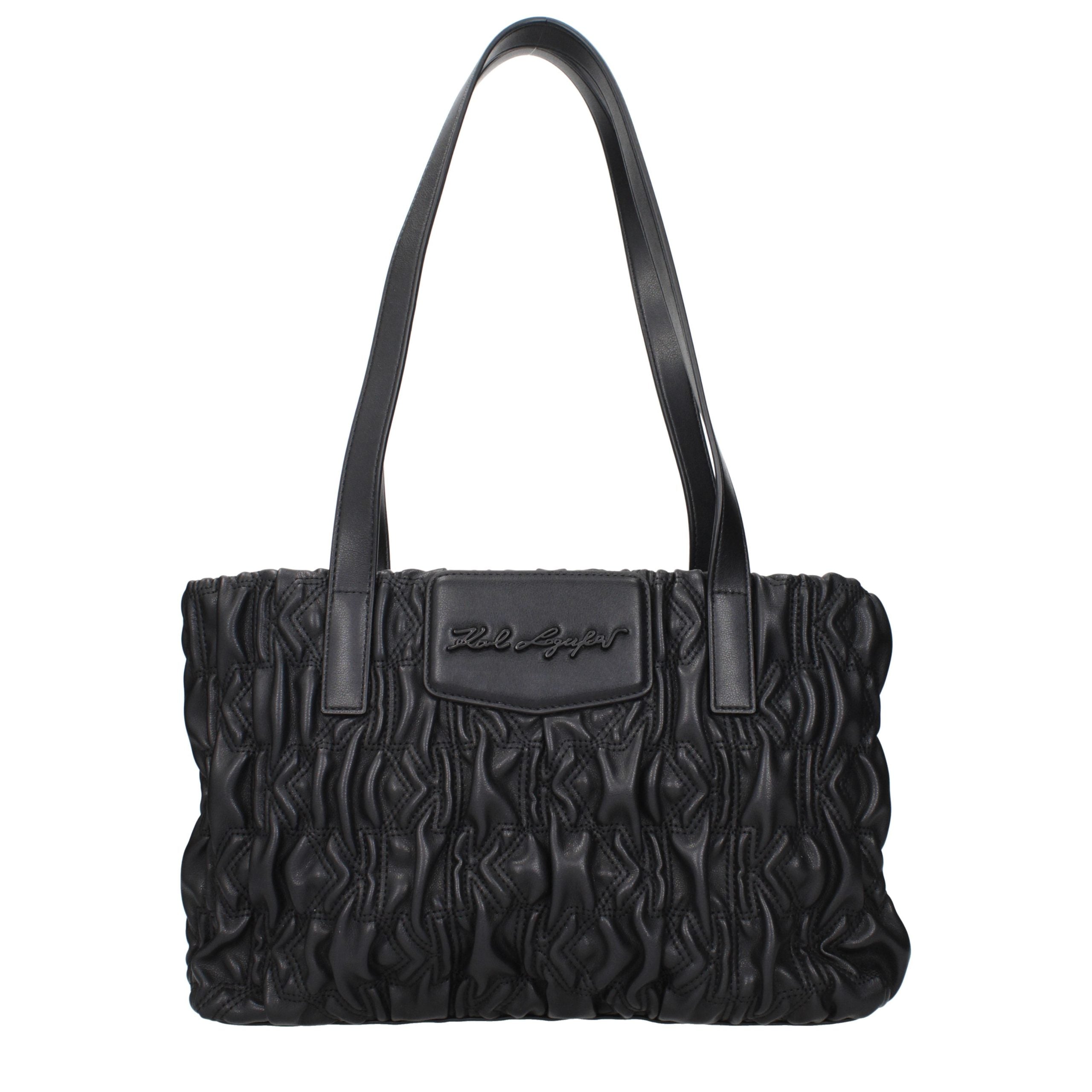 Karl Lagerfeld Black Polyester Shoulder Bag - Timeless Elegance