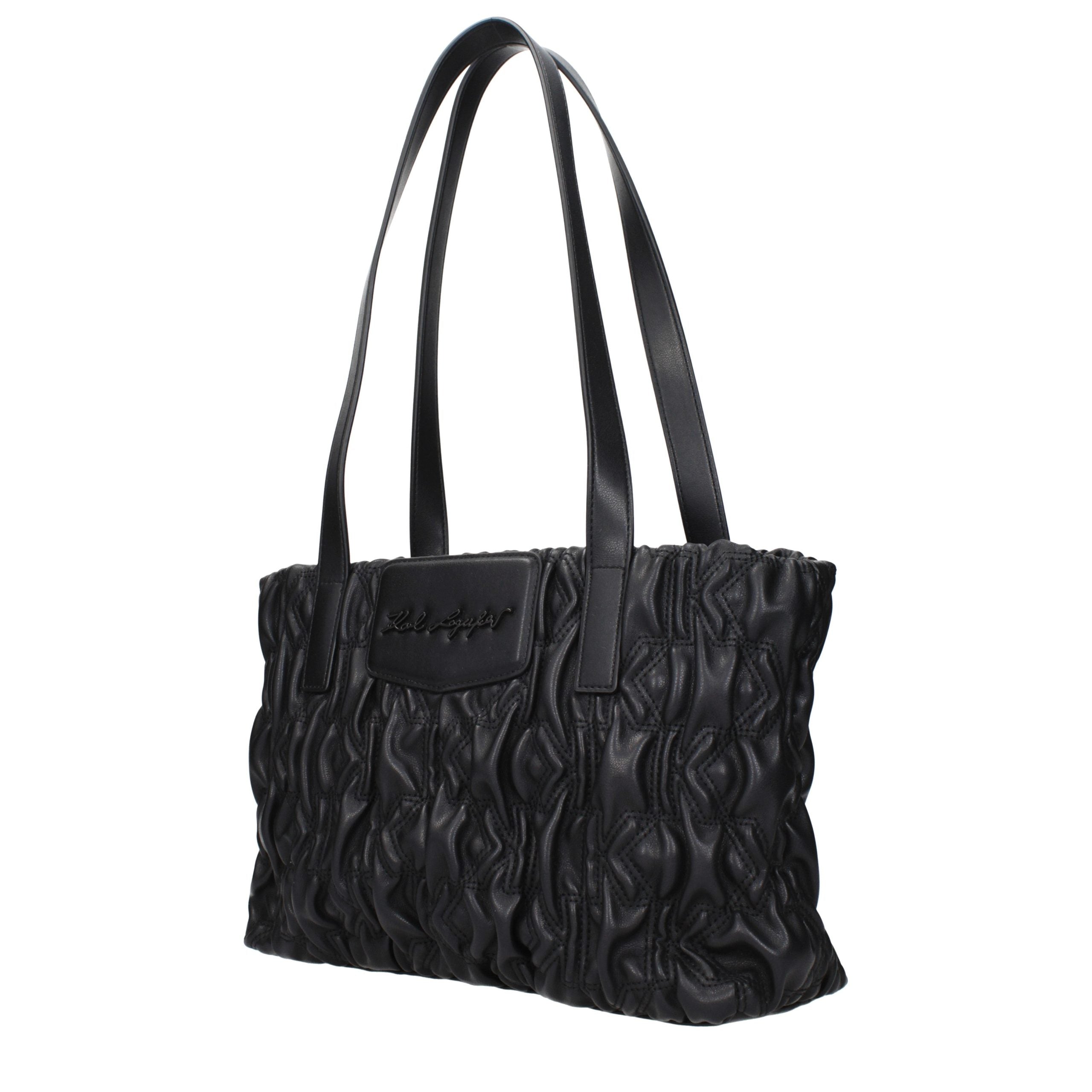 Karl Lagerfeld Black Polyester Shoulder Bag - Timeless Elegance