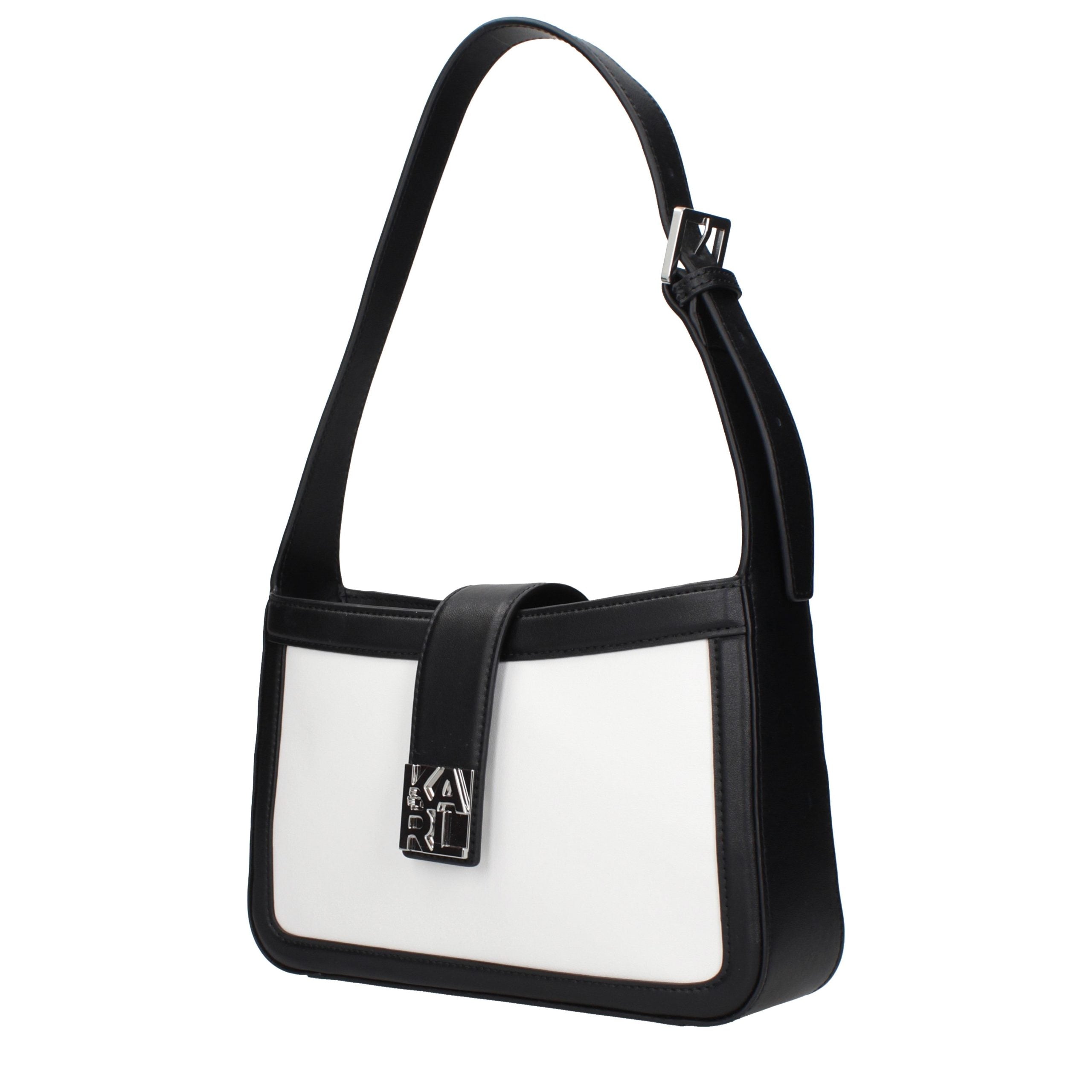 Karl Lagerfeld White Leather Shoulder Bag - Timeless Luxury Accessory