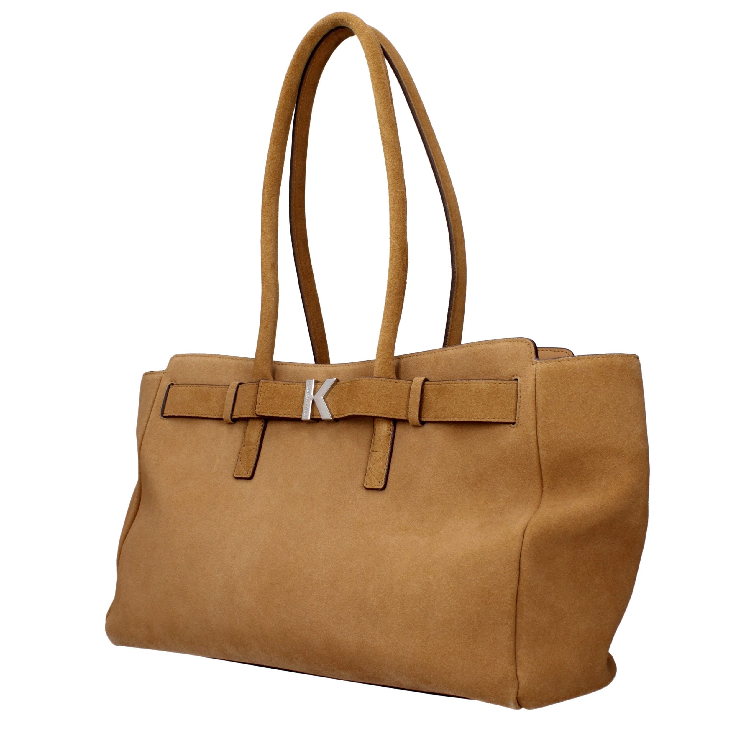 Karl Lagerfeld Brown Leather Shoulder Bag - Timeless Luxury Elegance