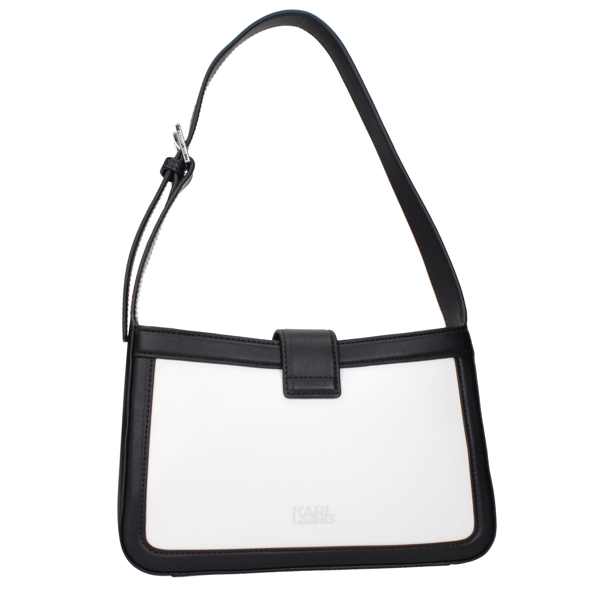 Karl Lagerfeld White Leather Shoulder Bag - Timeless Elegance