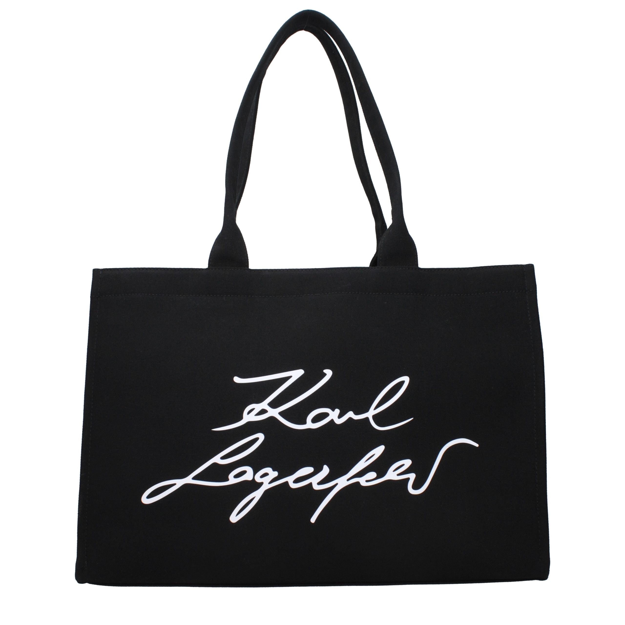 Karl Lagerfeld Black Fabric Shoulder Bag - Timeless Luxury Accessory