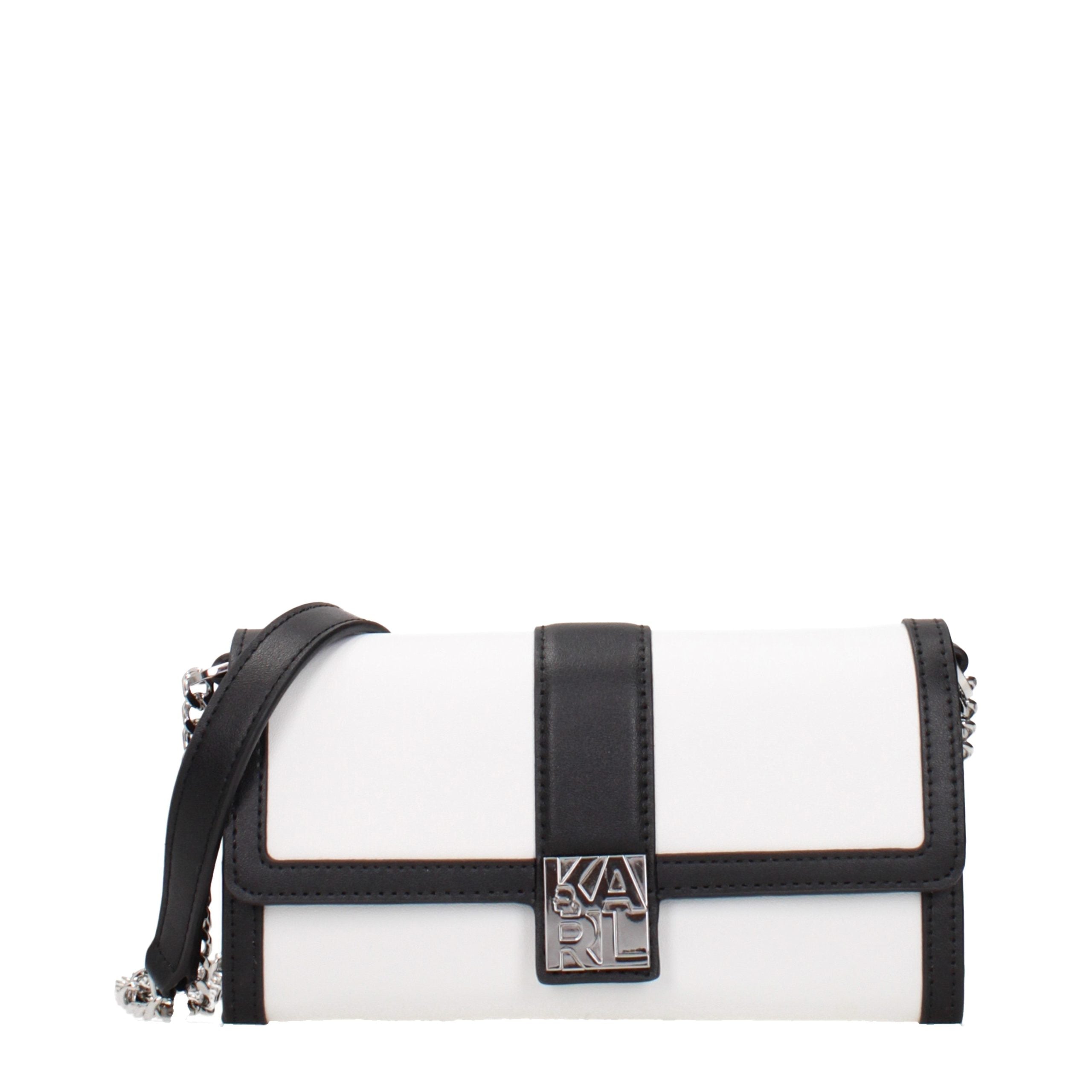 Karl Lagerfeld White Leather Clutch Bag - Timeless Luxury Accessory