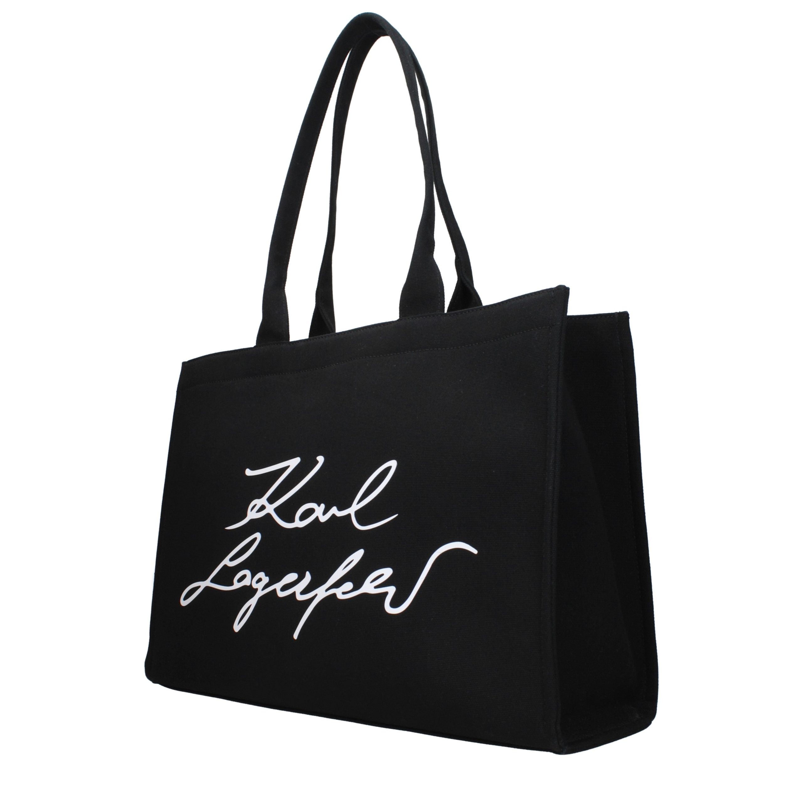 Karl Lagerfeld Black Fabric Shoulder Bag - Timeless Luxury Accessory