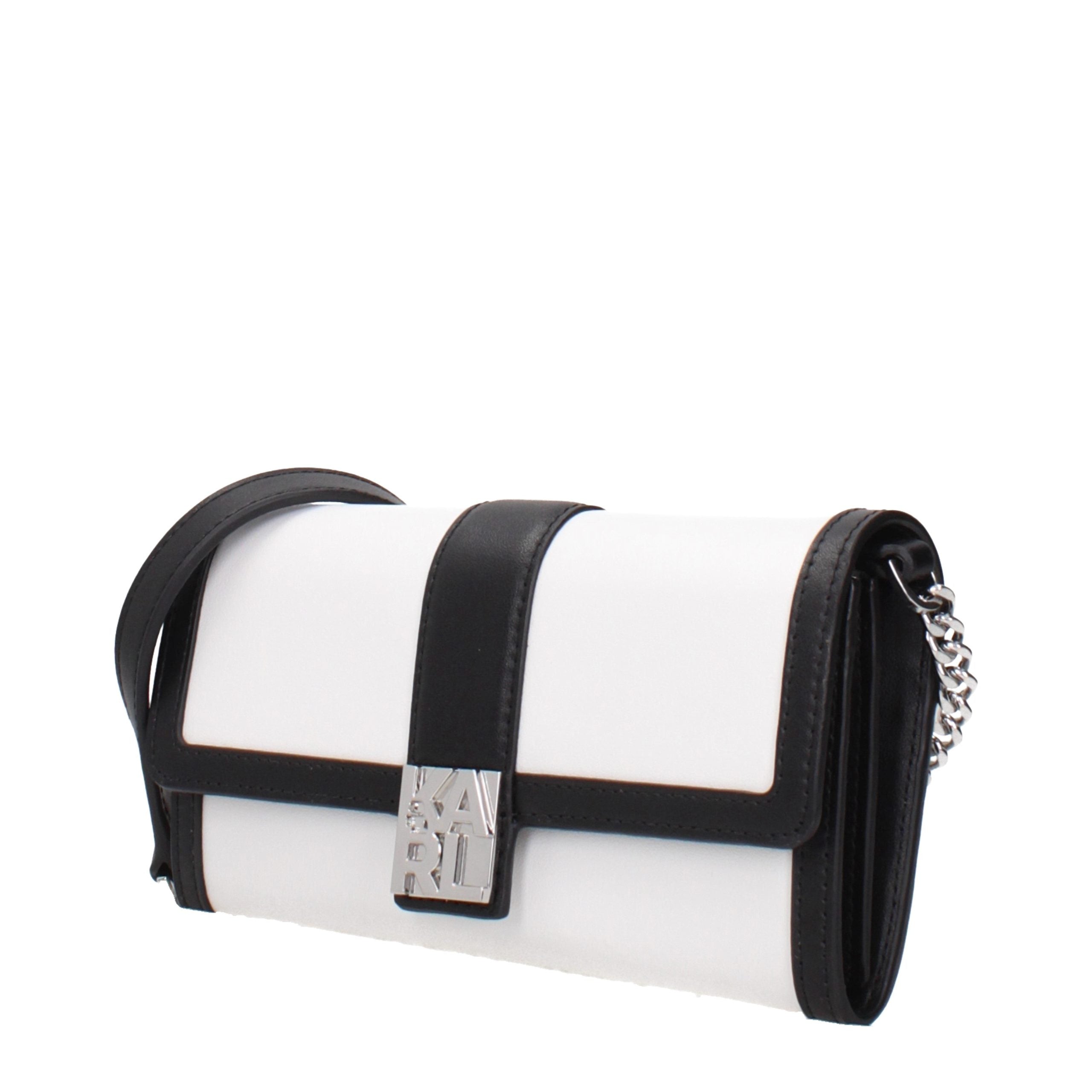 Karl Lagerfeld White Leather Clutch Bag - Timeless Luxury Accessory