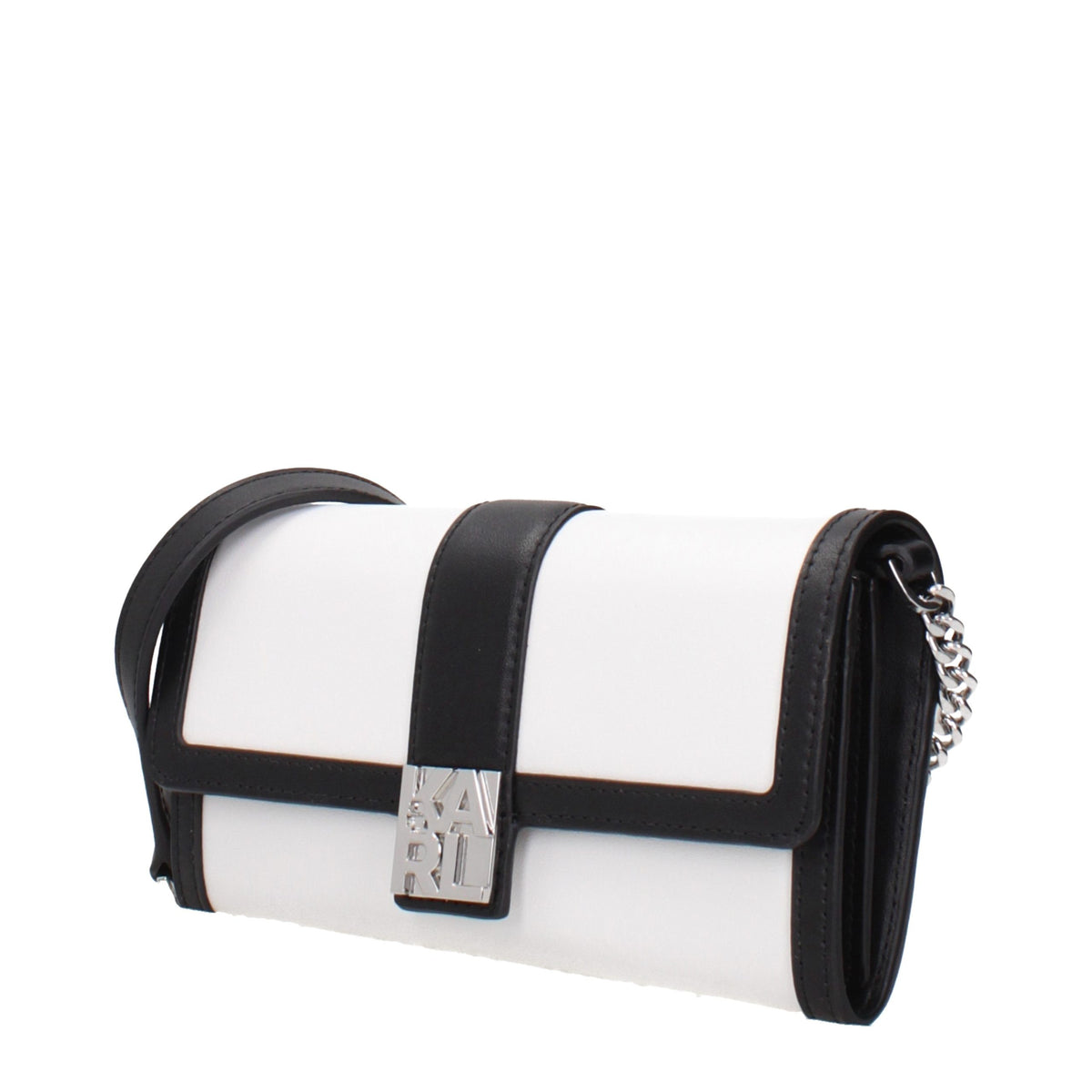 Karl Lagerfeld White Leather Clutch Bag - Exquisite Luxury Accessory