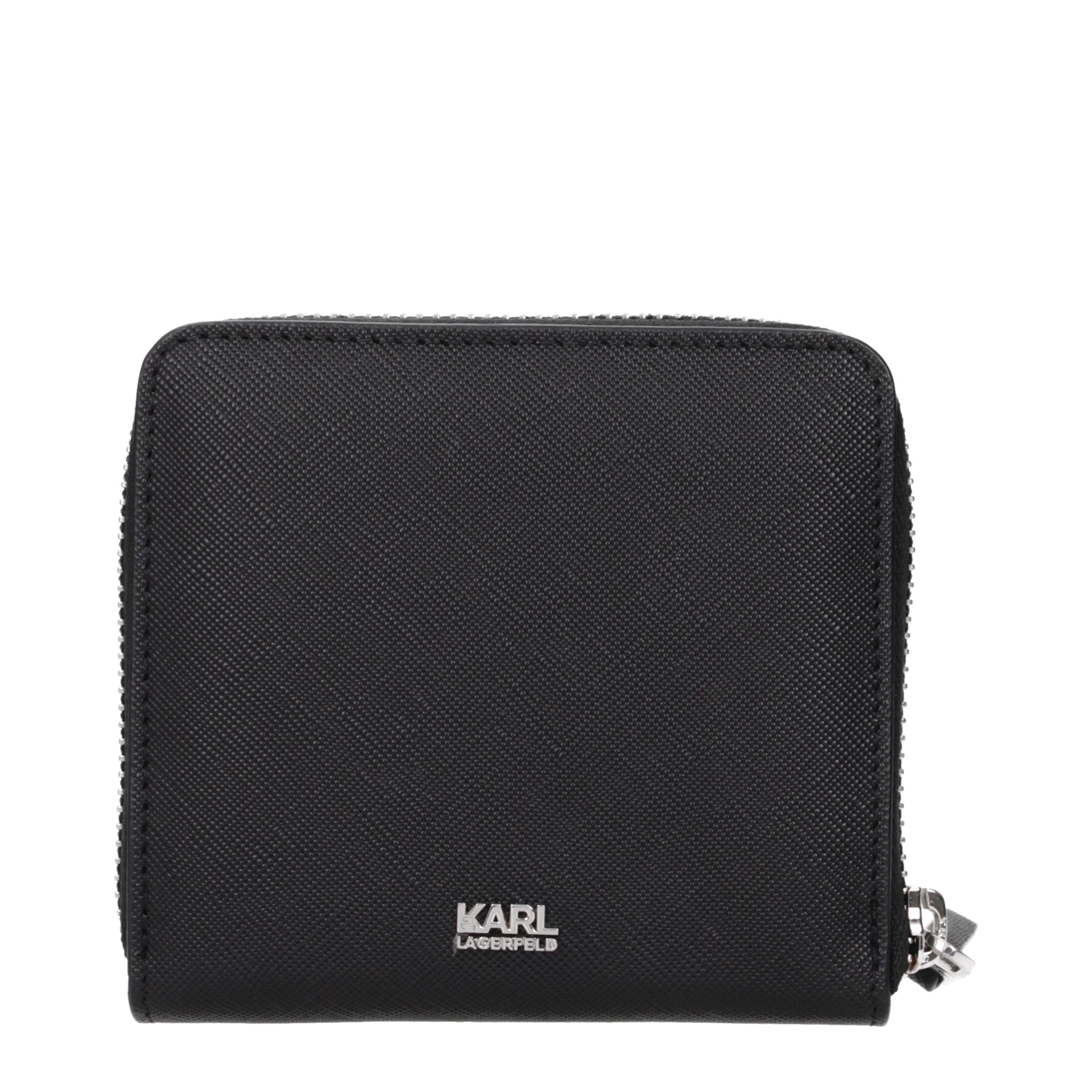 Karl Lagerfeld Black Polyethylene Wallet - Luxury Coin Purse
