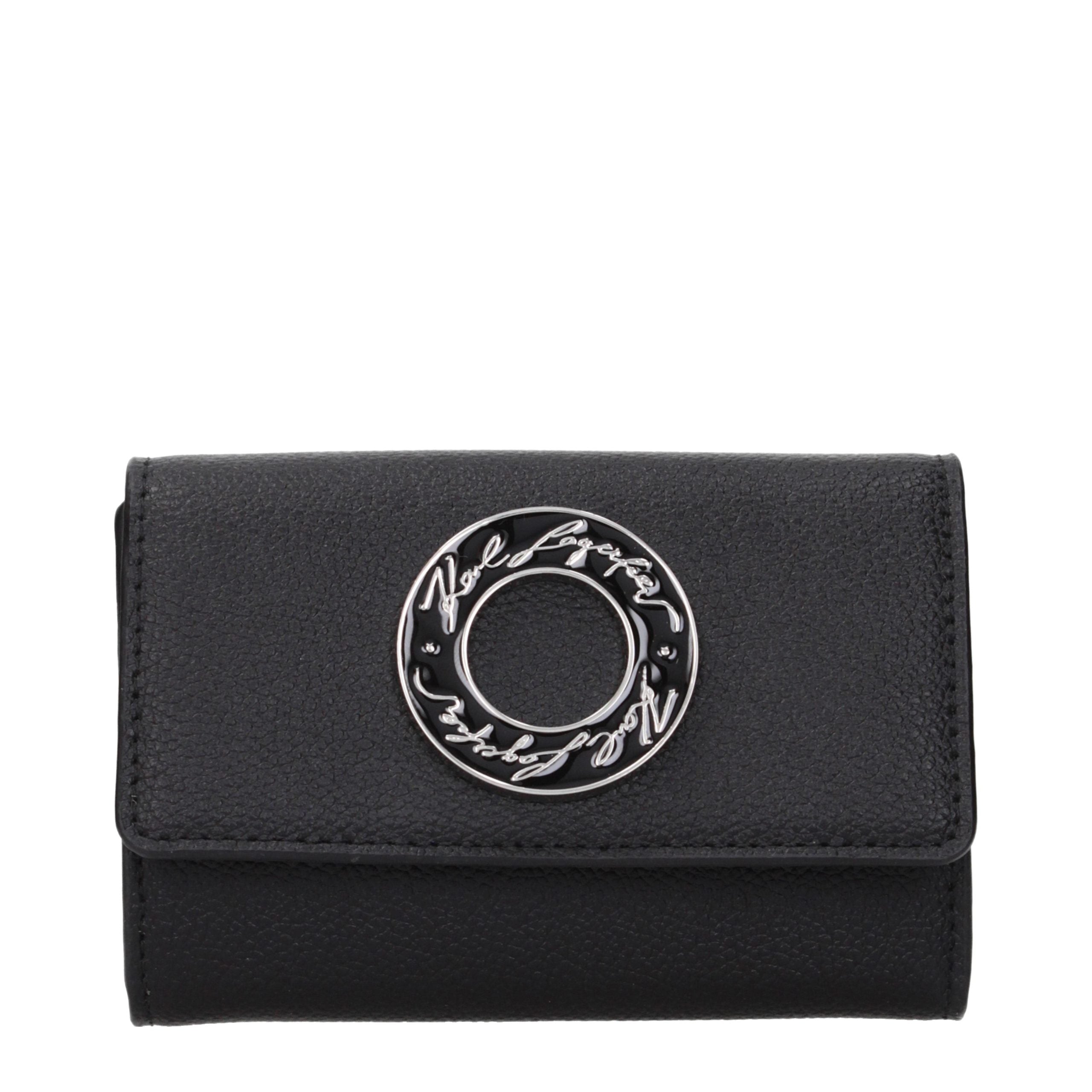 Karl Lagerfeld Black Polyester Wallet - Timeless Luxury Accessory