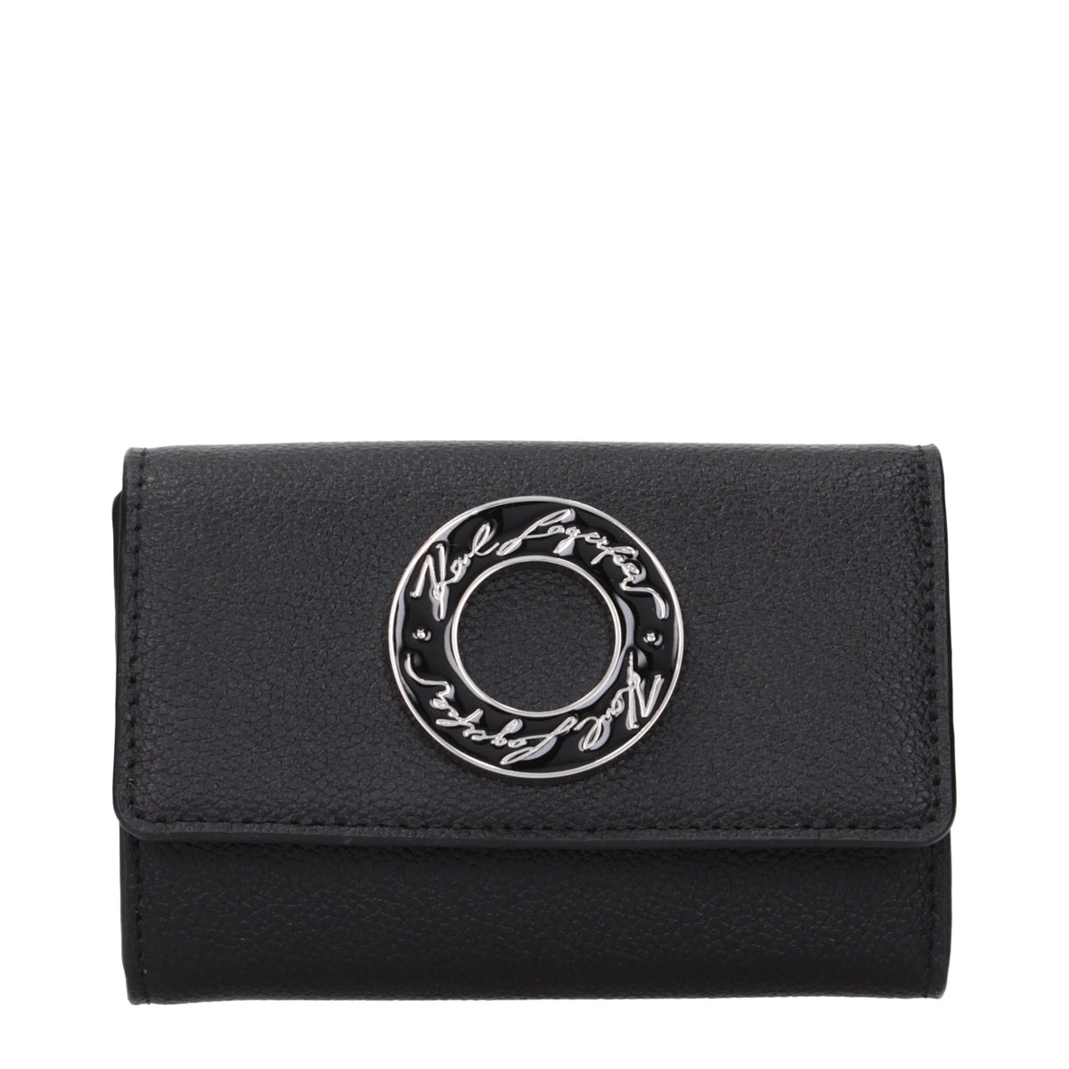 Discover the Karl Lagerfeld Black Polyester Wallet, a luxurious coin purse that embodies sophistication and timeless elegance, perfect for the discerning individual.