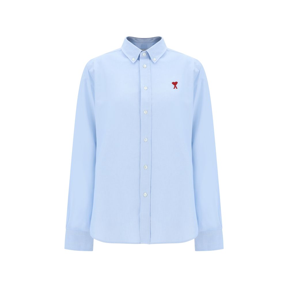 Ami Paris Blue Cotton Dress Shirt – Timeless Luxury Elegance