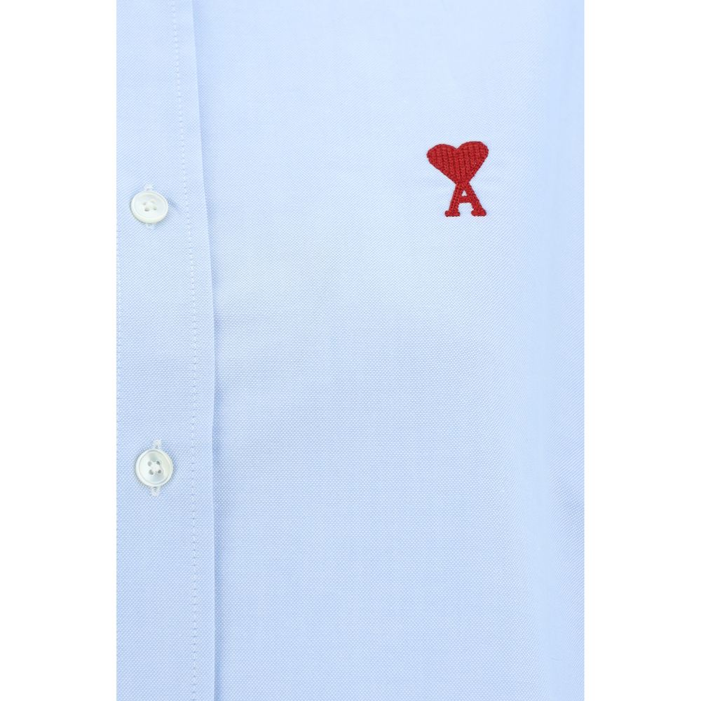 Ami Paris Blue Cotton Dress Shirt – Timeless Luxury Elegance