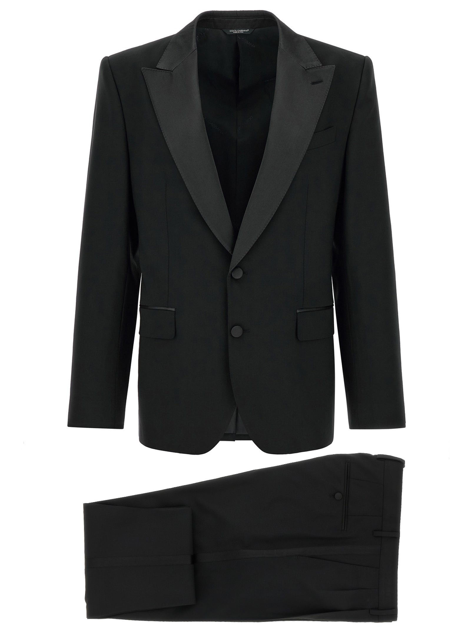 Dolce & Gabbana Black Virgin Wool Two-Piece Suit