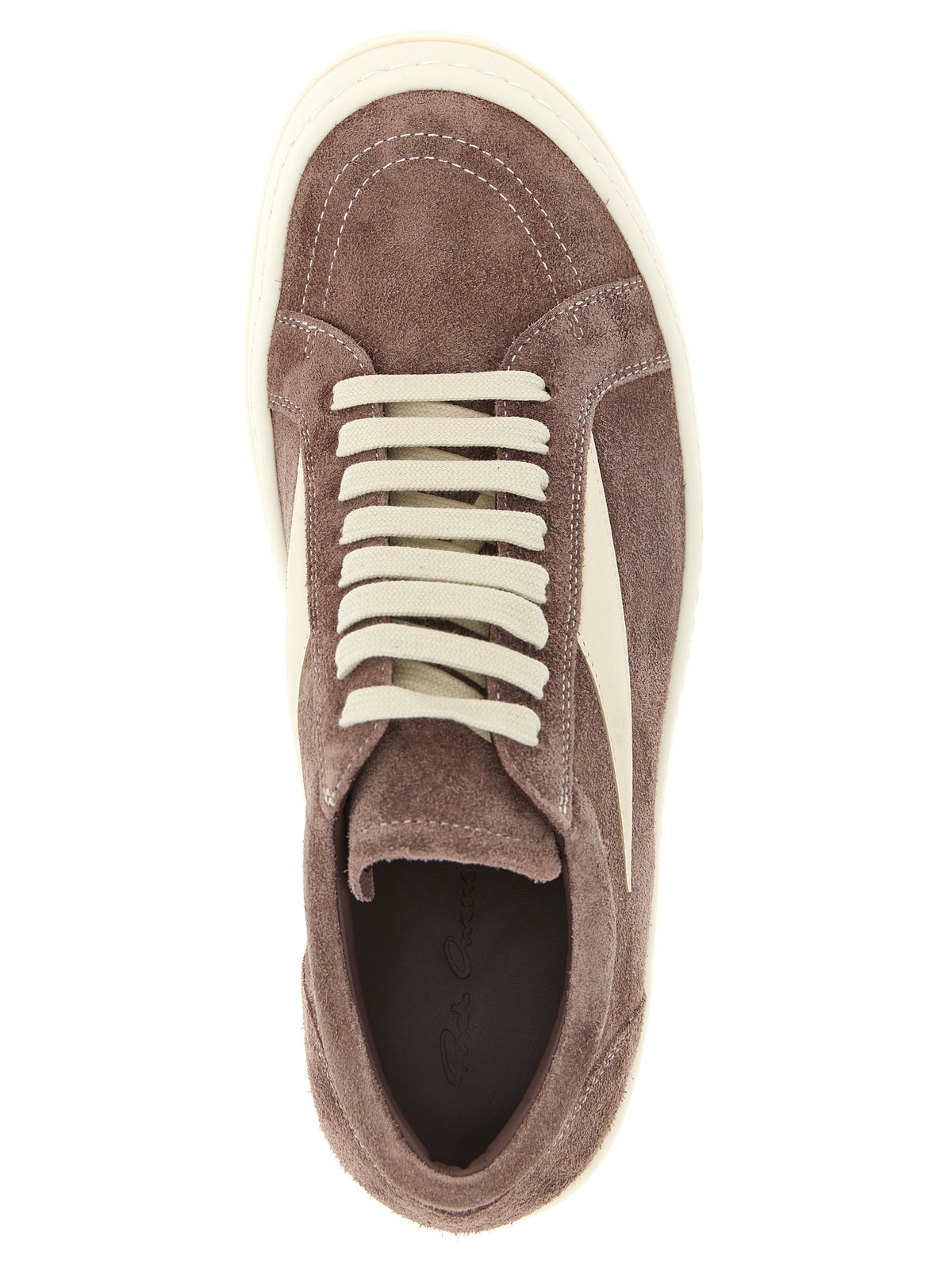 Elevate your style with Rick Owens' Purple Calfskin Low Top Sneakers, where exquisite craftsmanship meets bold design, perfect for the discerning fashion connoisseur.