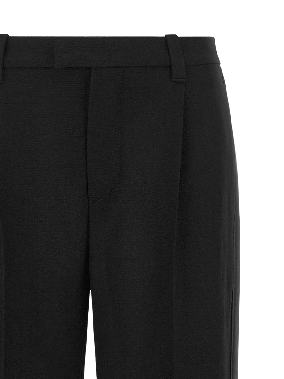 Brunello Cucinelli Black Virgin Wool Casual Pants for Timeless Elegance